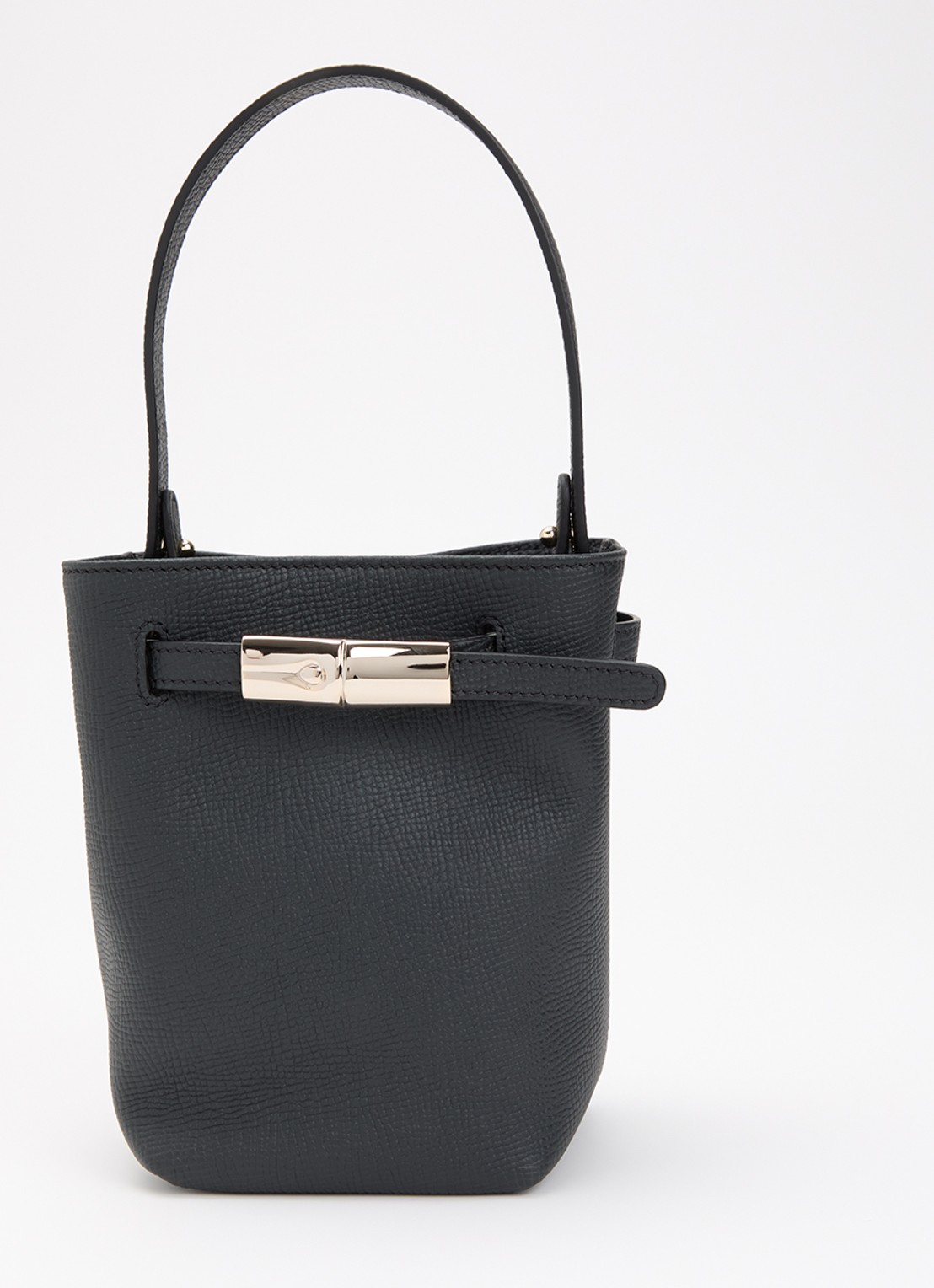 Longchamp Le Smart schoudertas XS van leer met afneembare schouderriem  - voorkant zwart