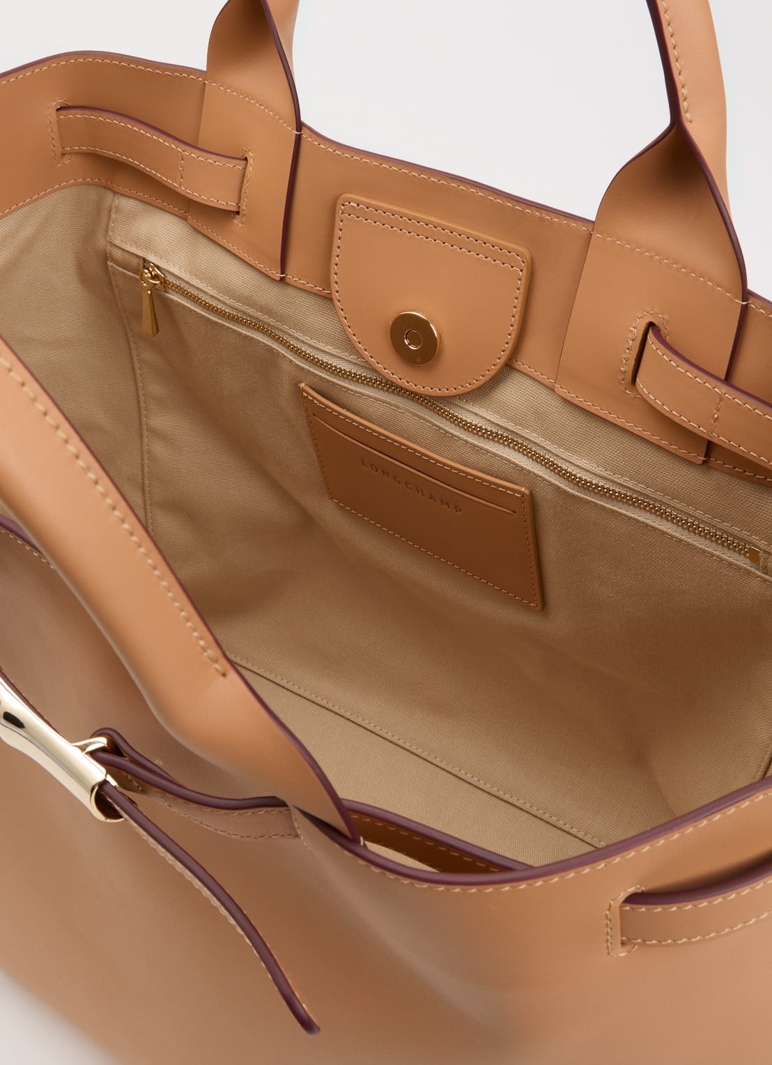 Longchamp Le Smart shopper L van kalfsleer - detail 4 camel