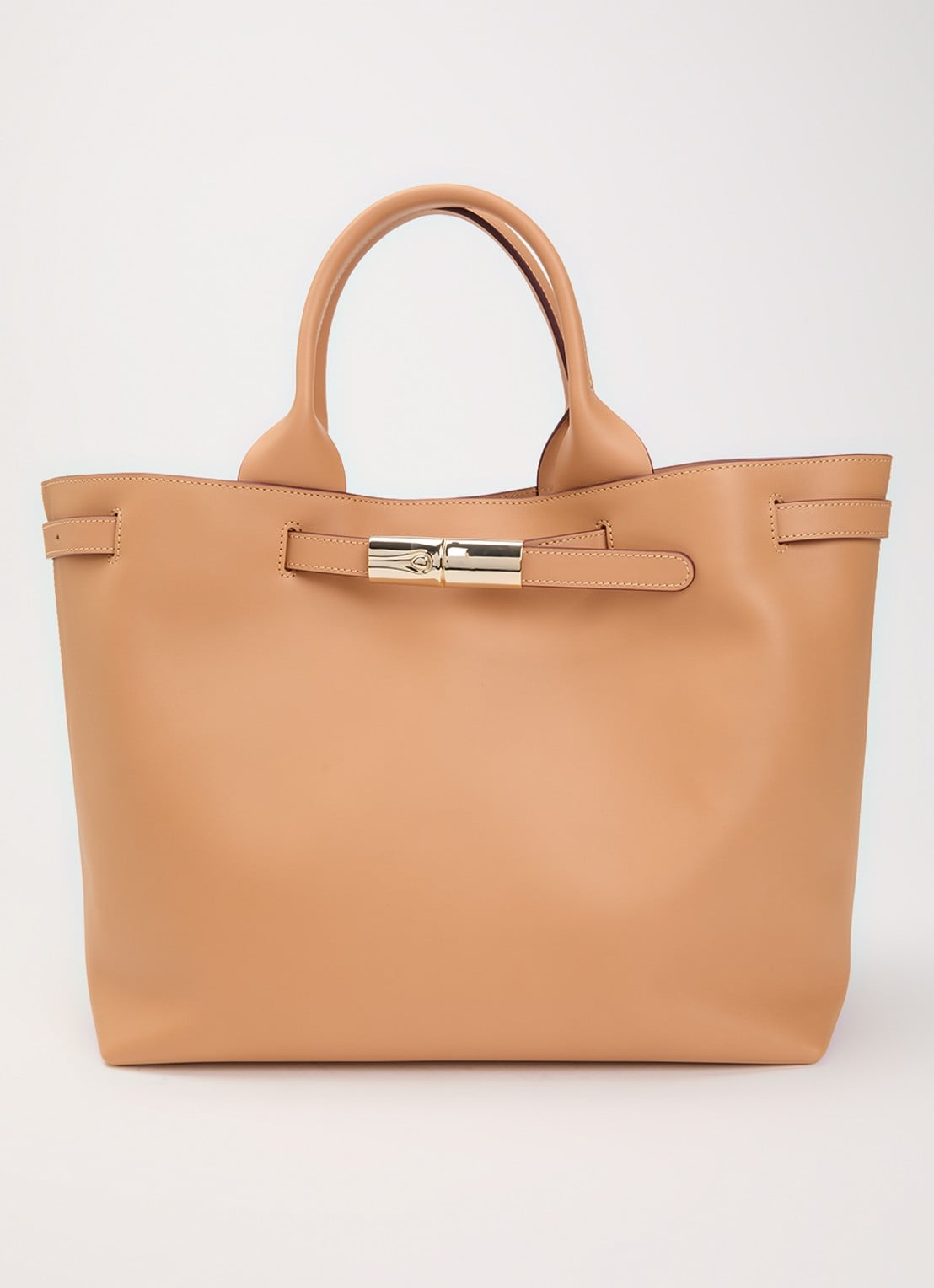 Longchamp Le Smart shopper L van kalfsleer - voorkant 2 camel