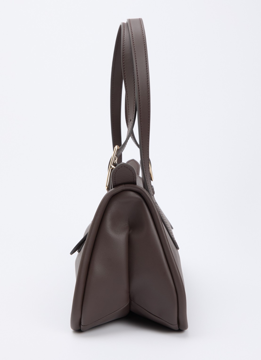 Longchamp Looong schoudertas L van leer - detail 4 donkerbruin