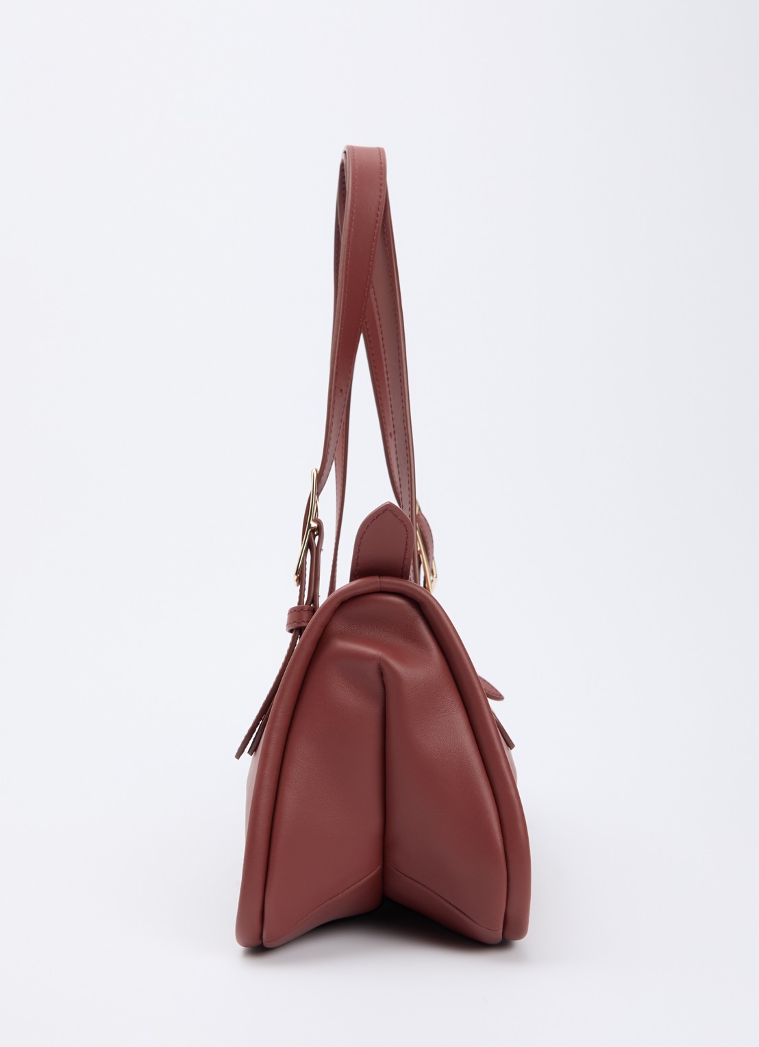 Longchamp Looong schoudertas L van leer - detail 3 roodbruin