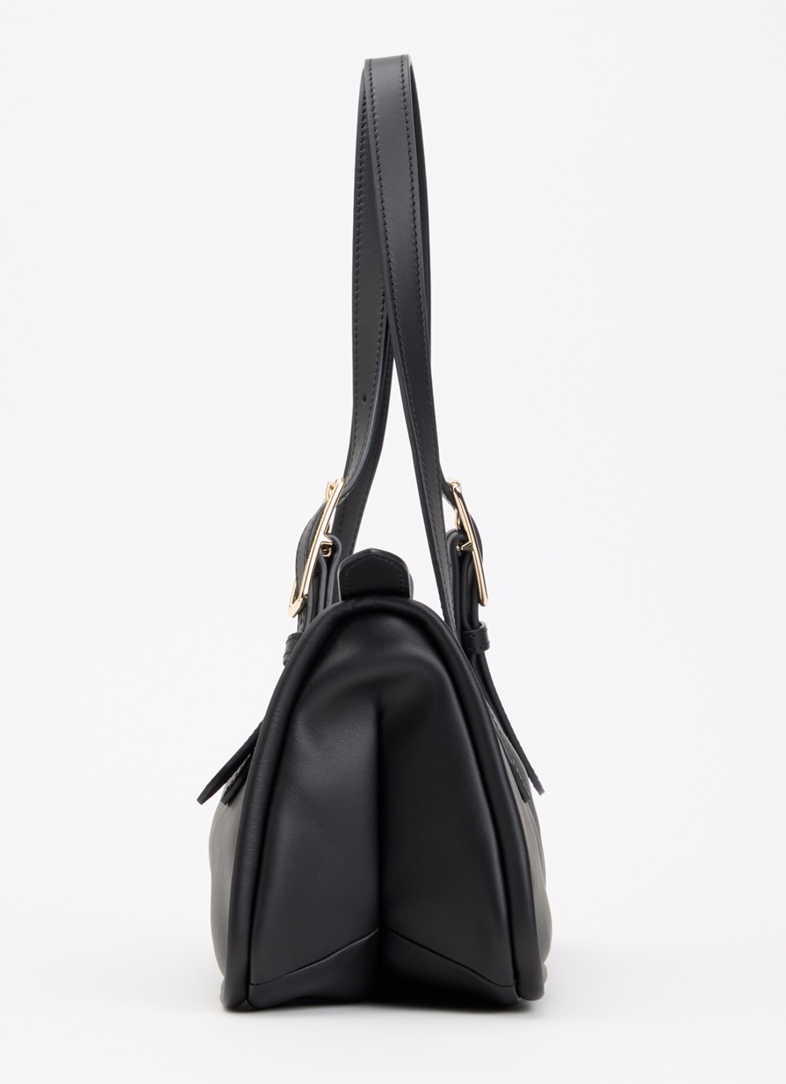 Longchamp Looong schoudertas L van leer - detail 4 zwart