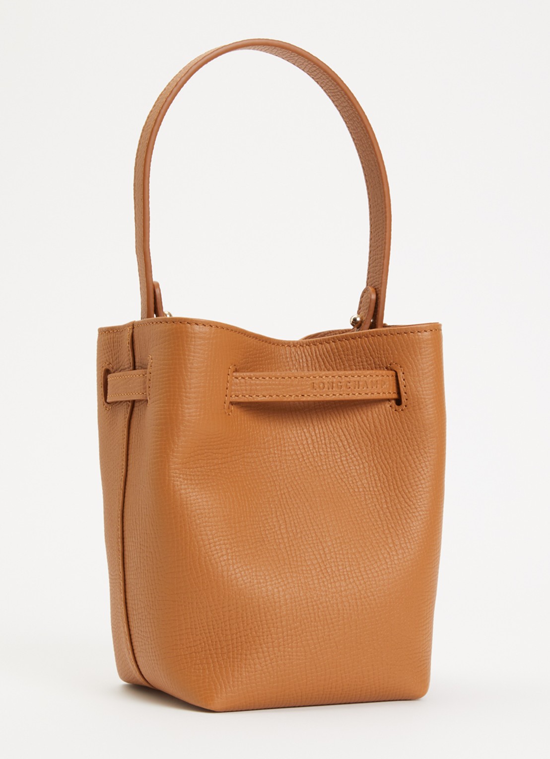 Longchamp Schoudertas van leer met afneembare schouderriem  - achterkant 5 camel