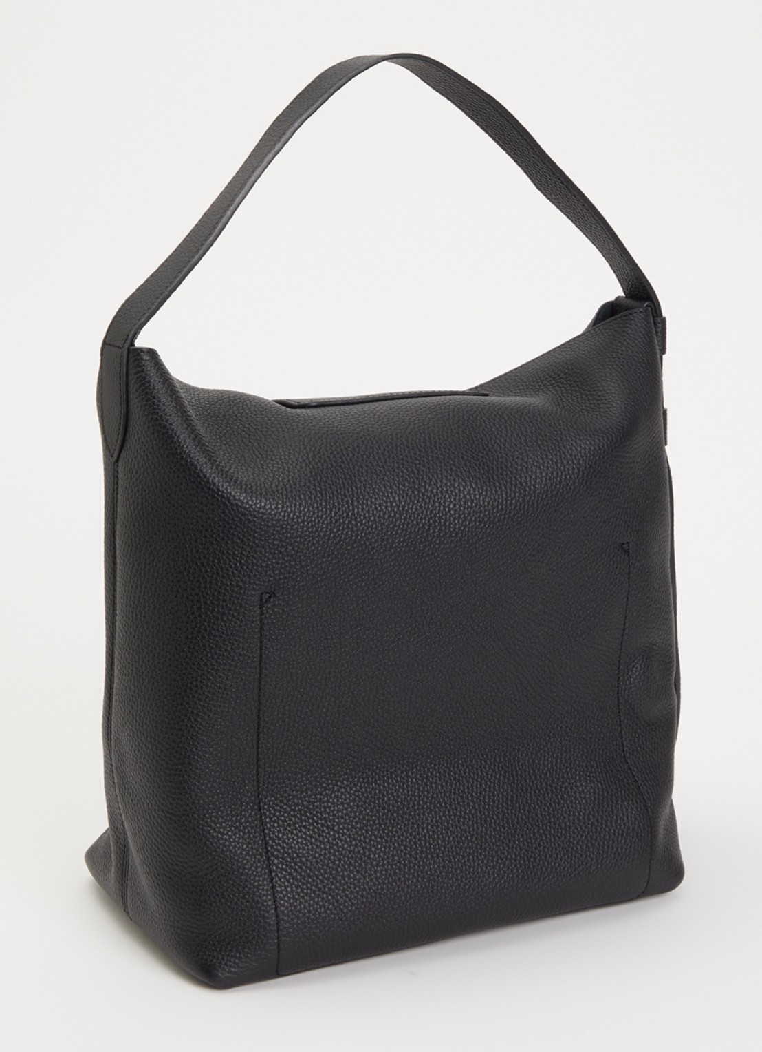 Longchamp Schoudertas van leer met logo  - achterkant 5 zwart