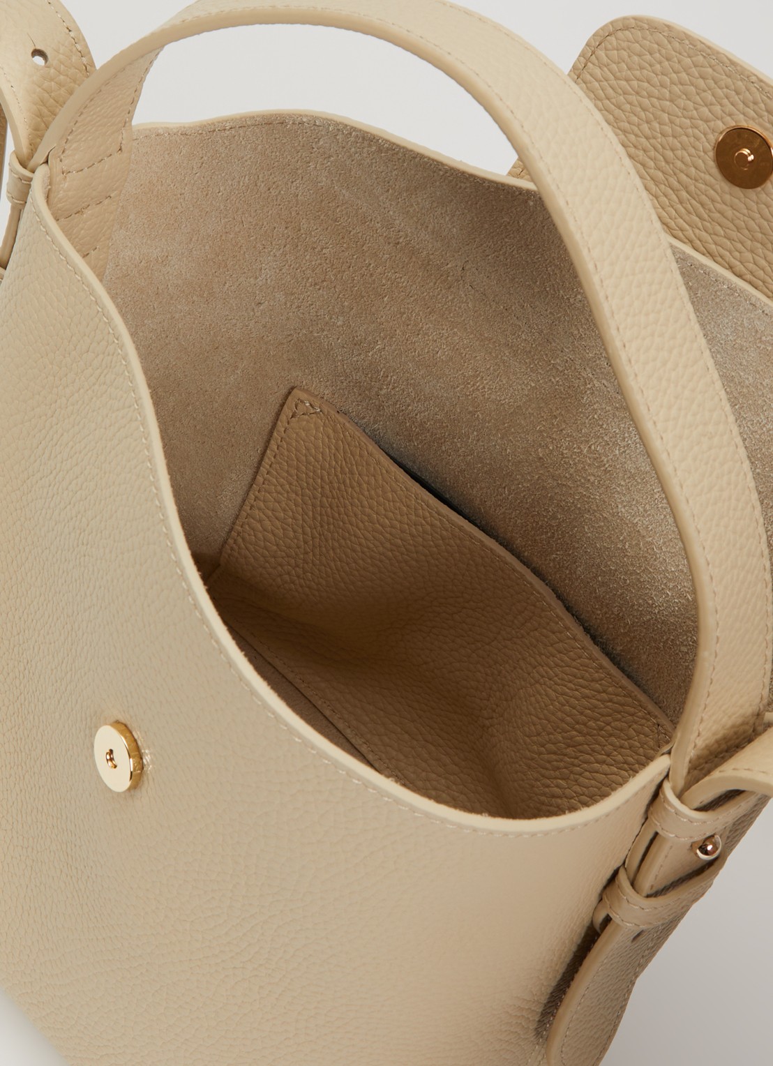 Longchamp Schoudertas van leer met logo  - detail 3 creme