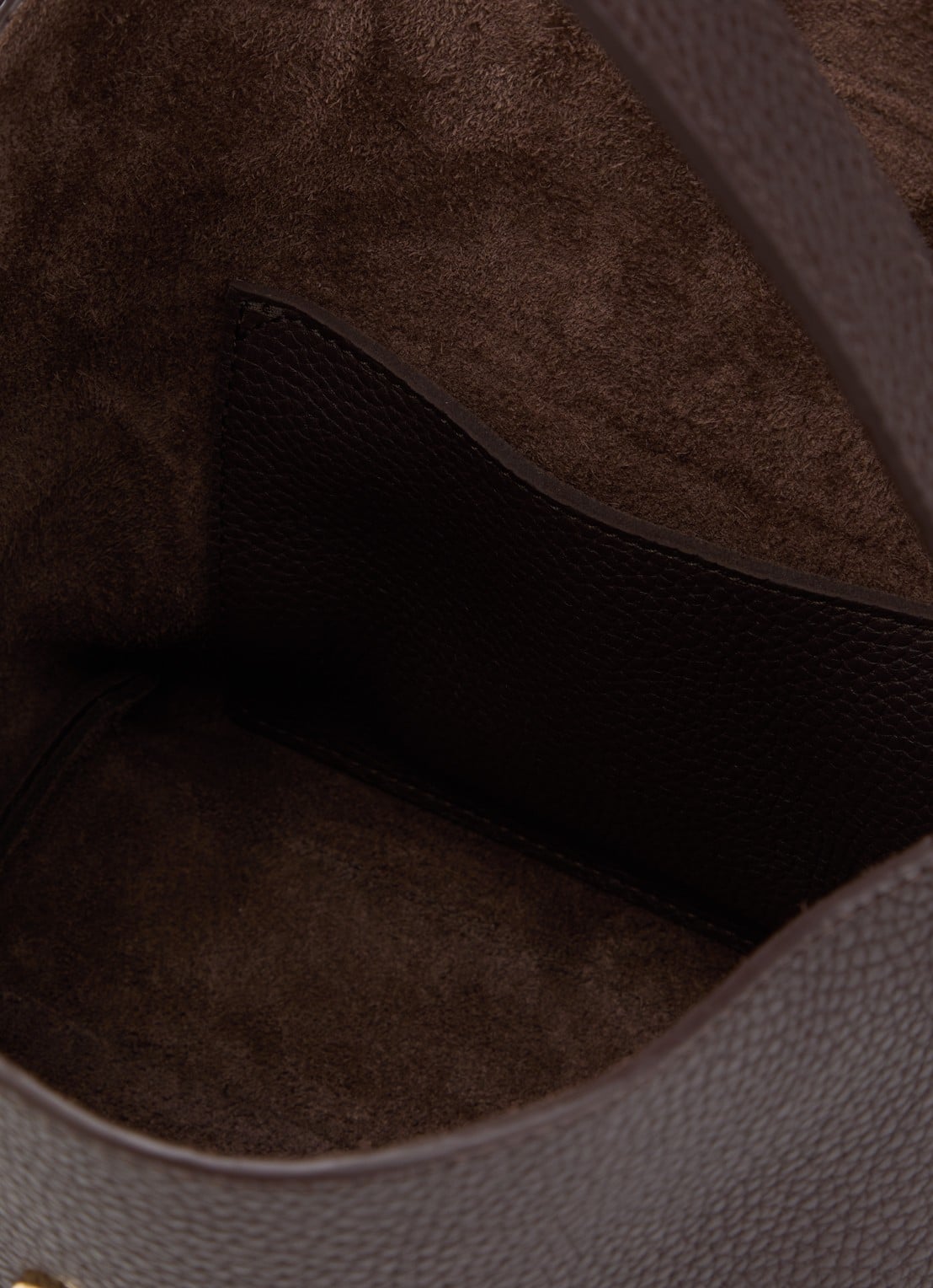 Longchamp Schoudertas van leer met logo  - detail 2 kastanjebruin