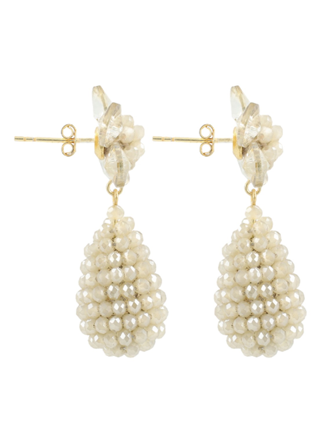LOTT. gioielli Amy oorstekers verguld  - detail beige