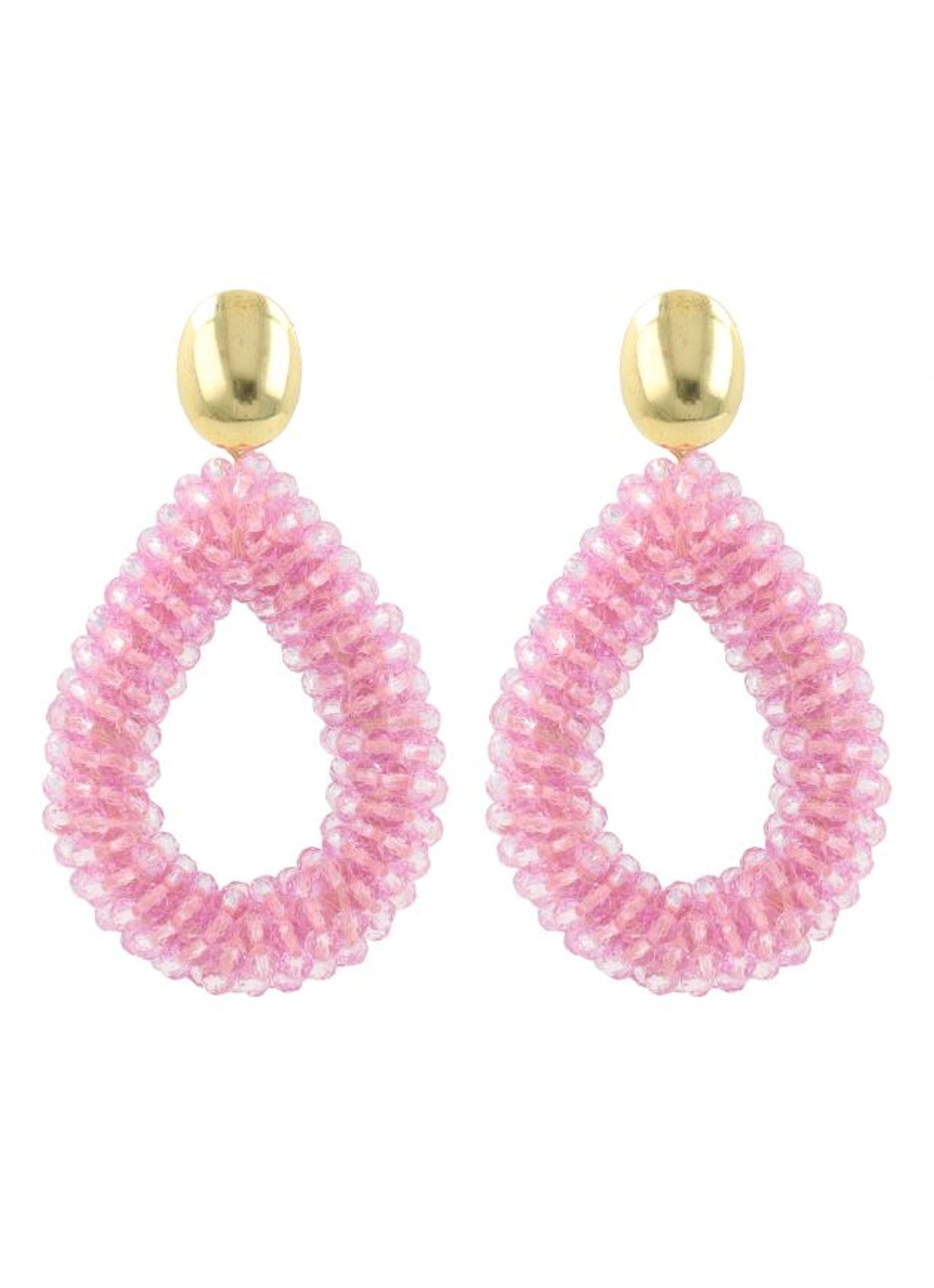 LOTT. gioielli Berry Drop L oorhangers verguld - voorkant lichtroze