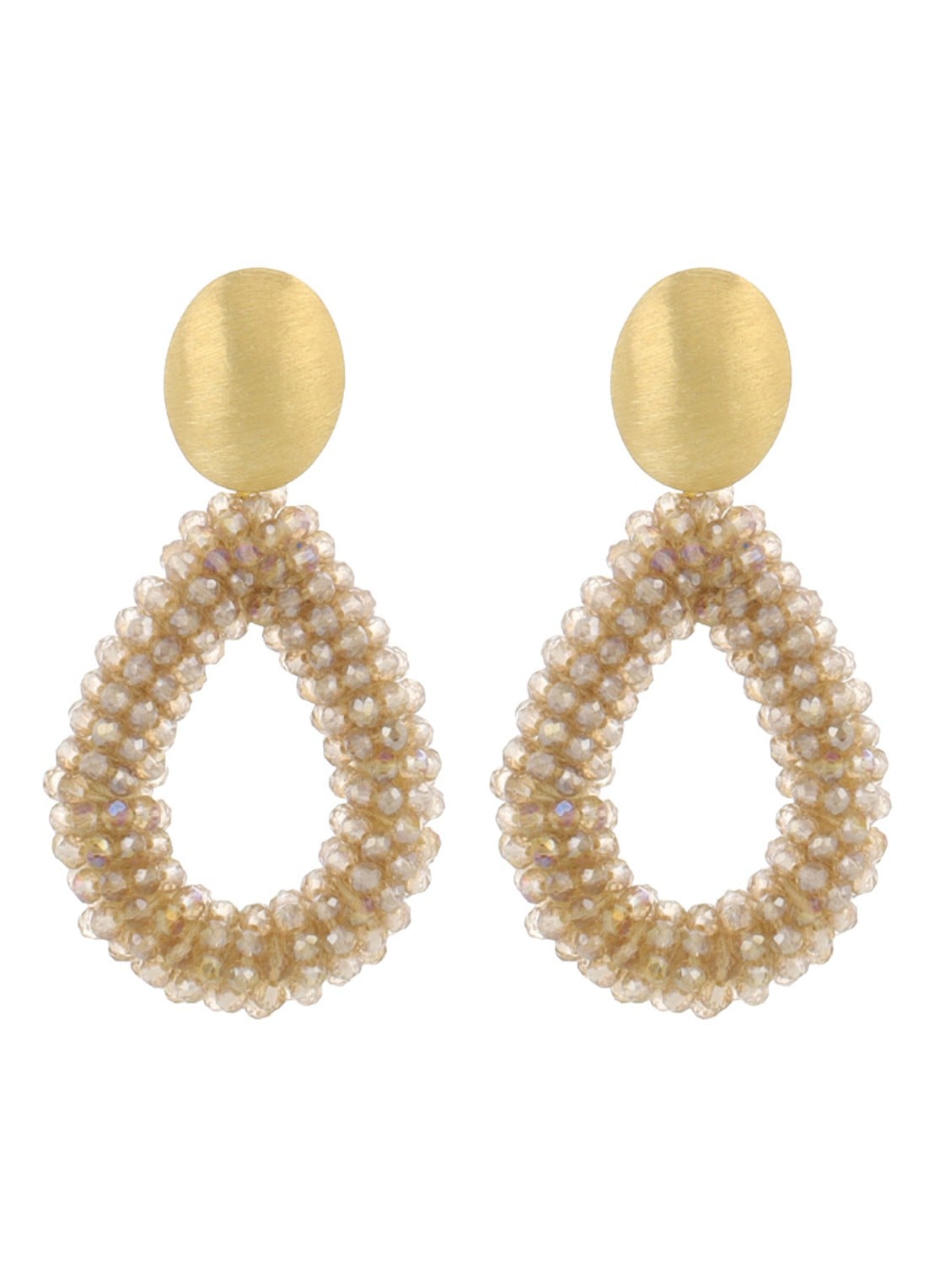LOTT. gioielli Berry oorstekers verguld  - voorkant beige