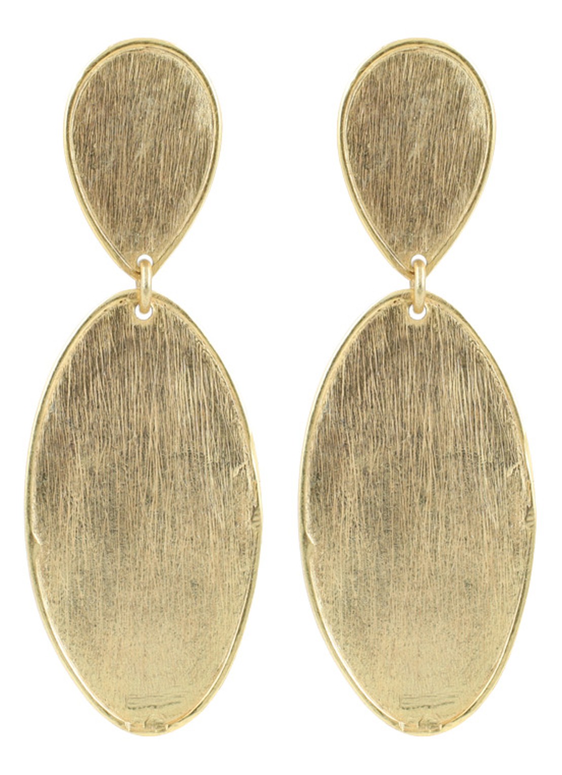 LOTT. gioielli Charity Stone Shape Oval oorstekers verguld - voorkant 2 goud