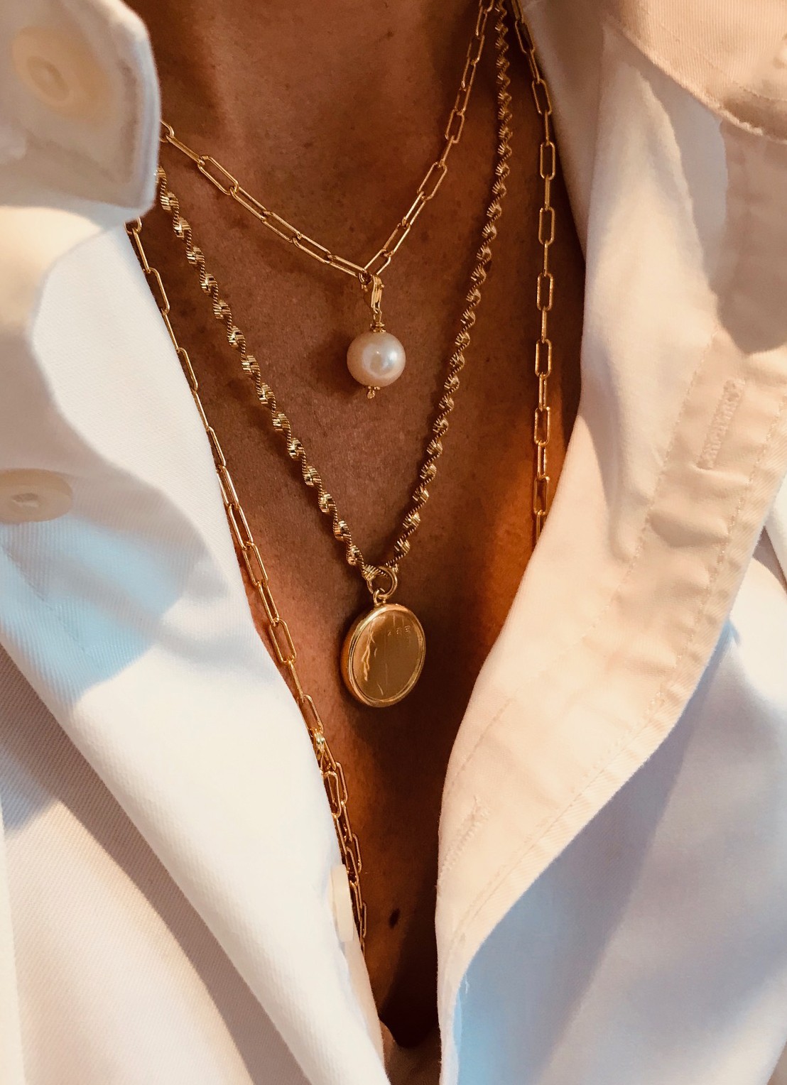 LOTT. gioielli Classic hanger met parel - detail 2 goud