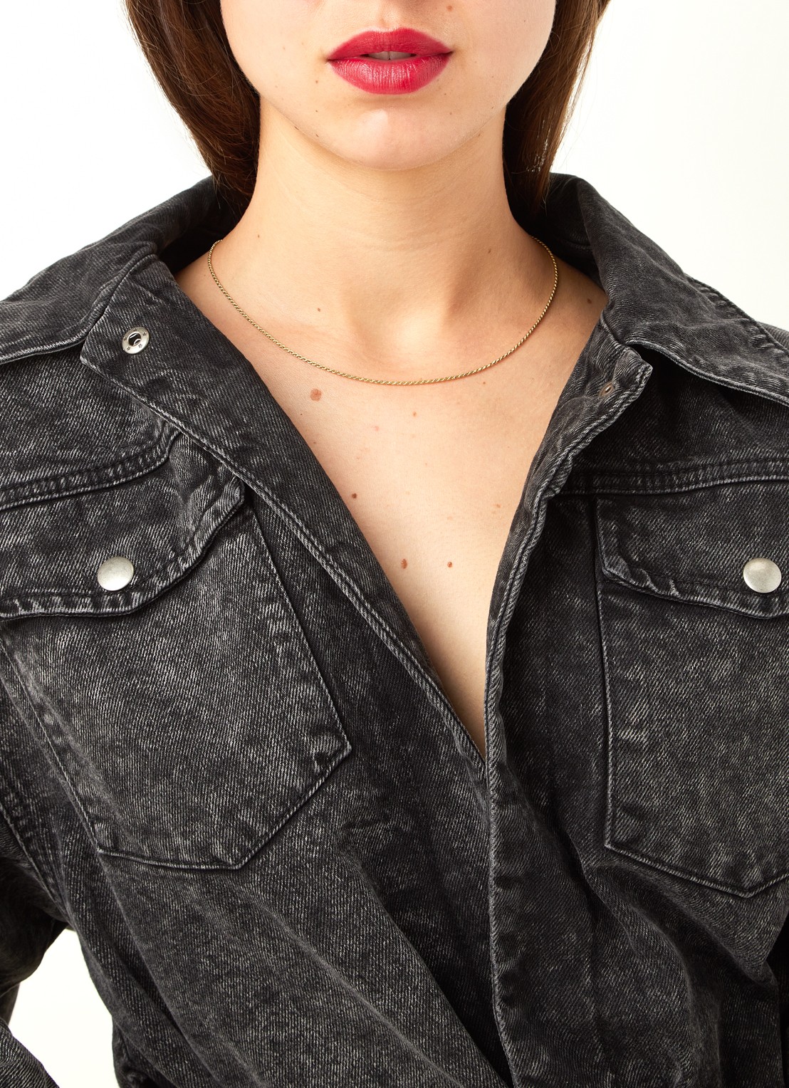 LOTT. gioielli Classic twisted XS ketting verguld - voorkant 3 goud