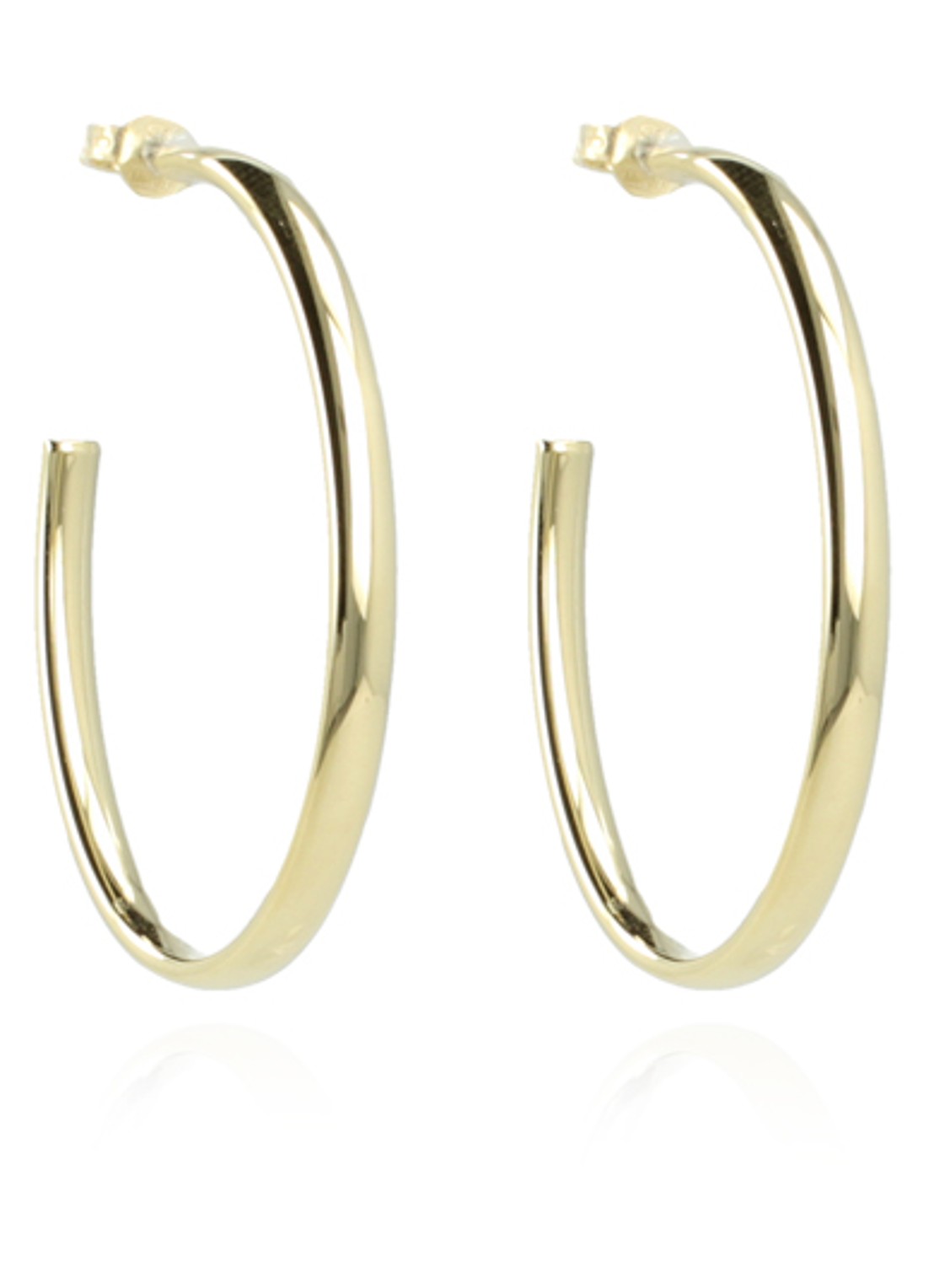 LOTT. gioielli Creole Oval oorringen van zilver - voorkant goud