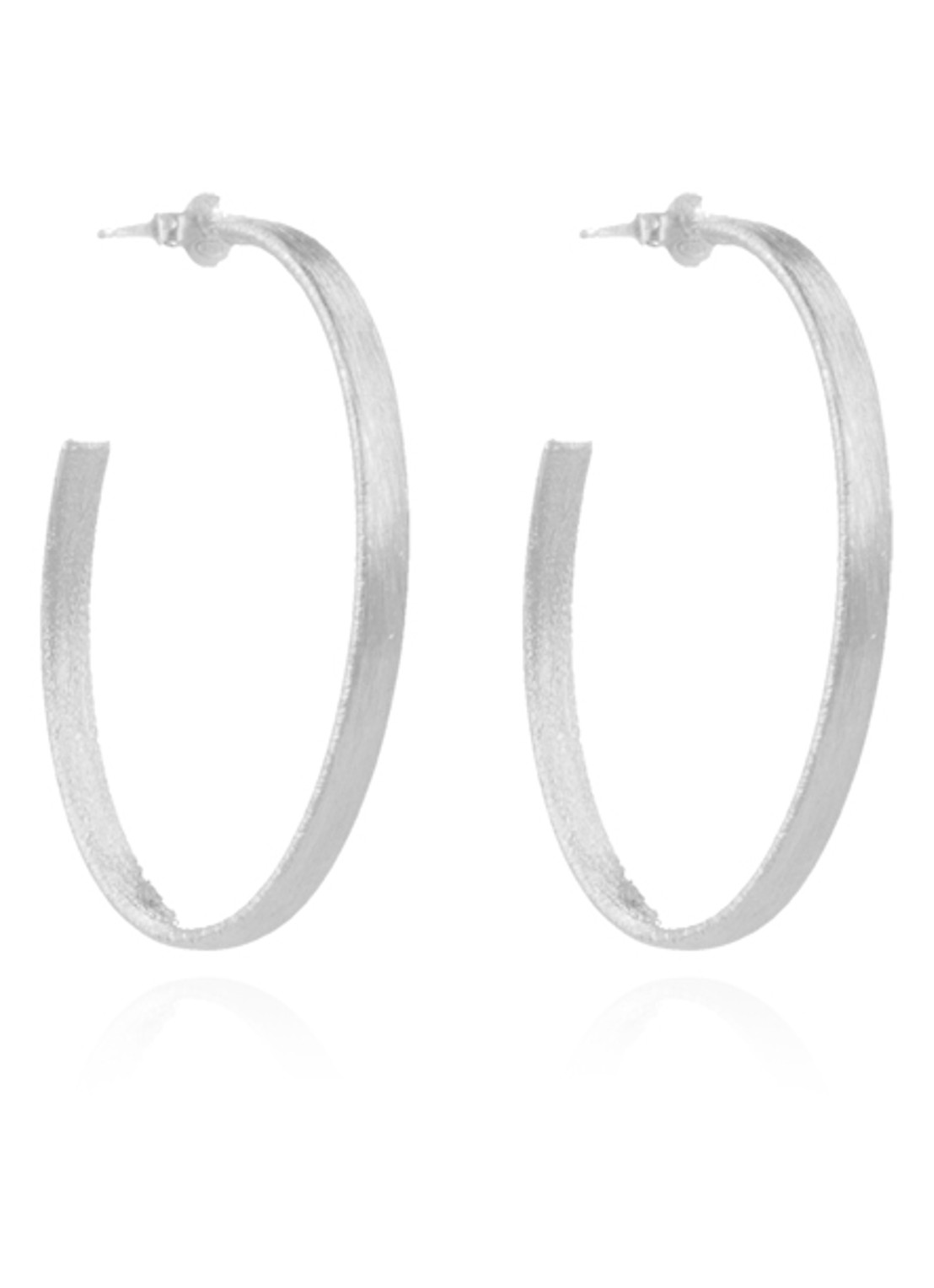 LOTT. gioielli Creole Oval oorringen van zilver - voorkant zilver