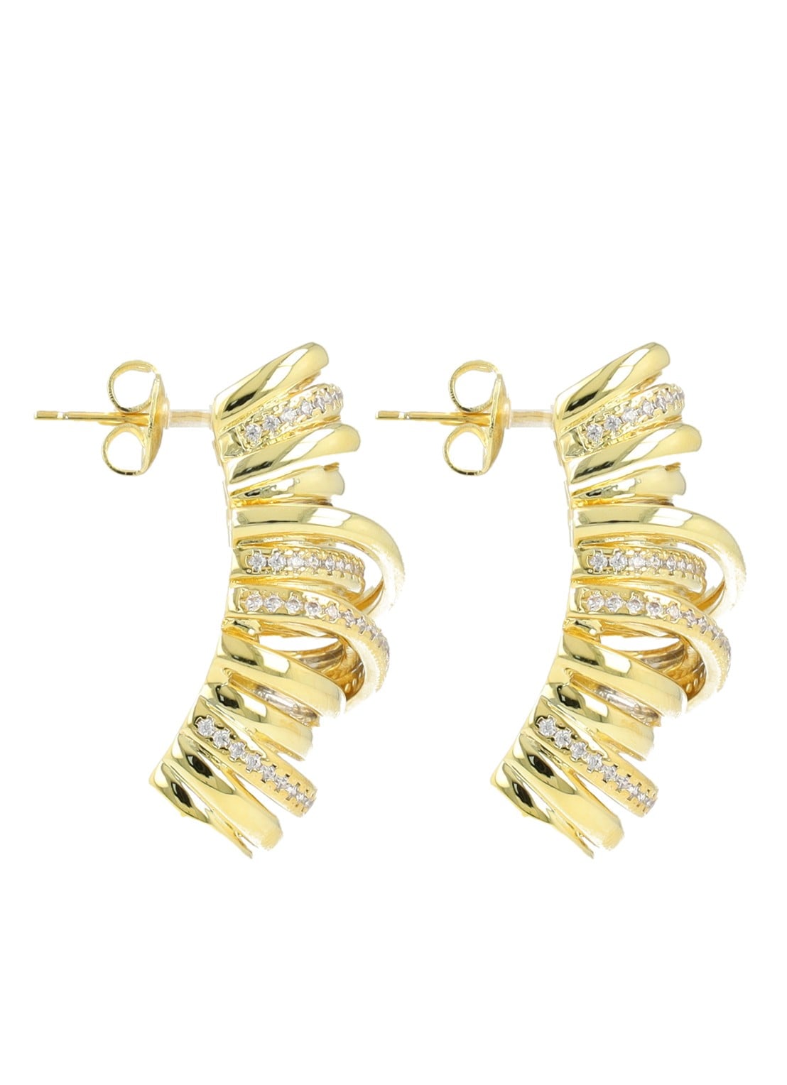 LOTT. gioielli Croissant oorstekers verguld - detail goud