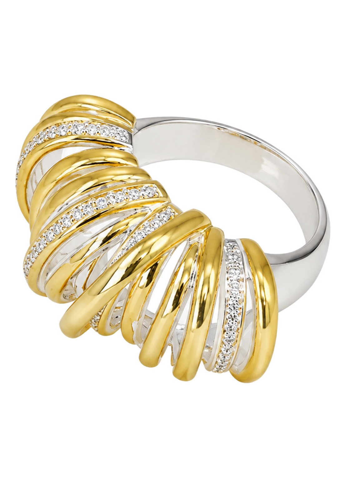 LOTT. gioielli Croissant ring verguld - voorkant goud