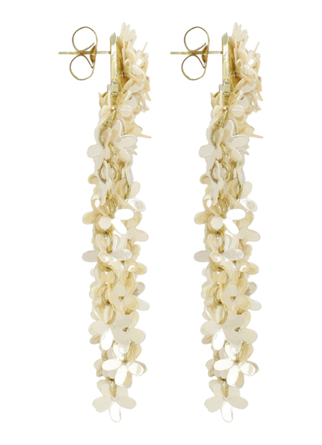LOTT. gioielli Fleur oorstekers met pailletten - detail 3 beige