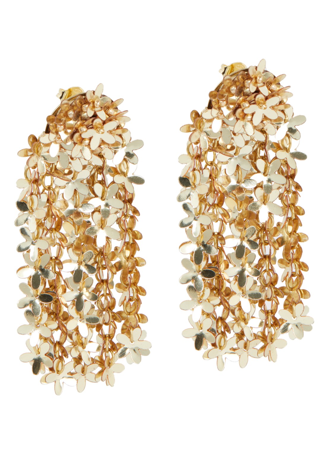LOTT. gioielli Flower Rain oorstekers met pailletten verguld - voorkant 2 goud