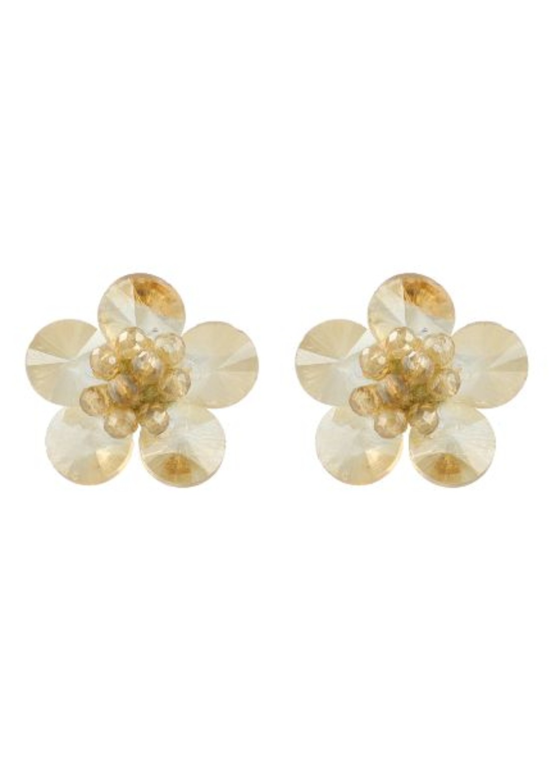 LOTT. gioielli Flower Stud Teuntje oorstekers - voorkant 2 beige