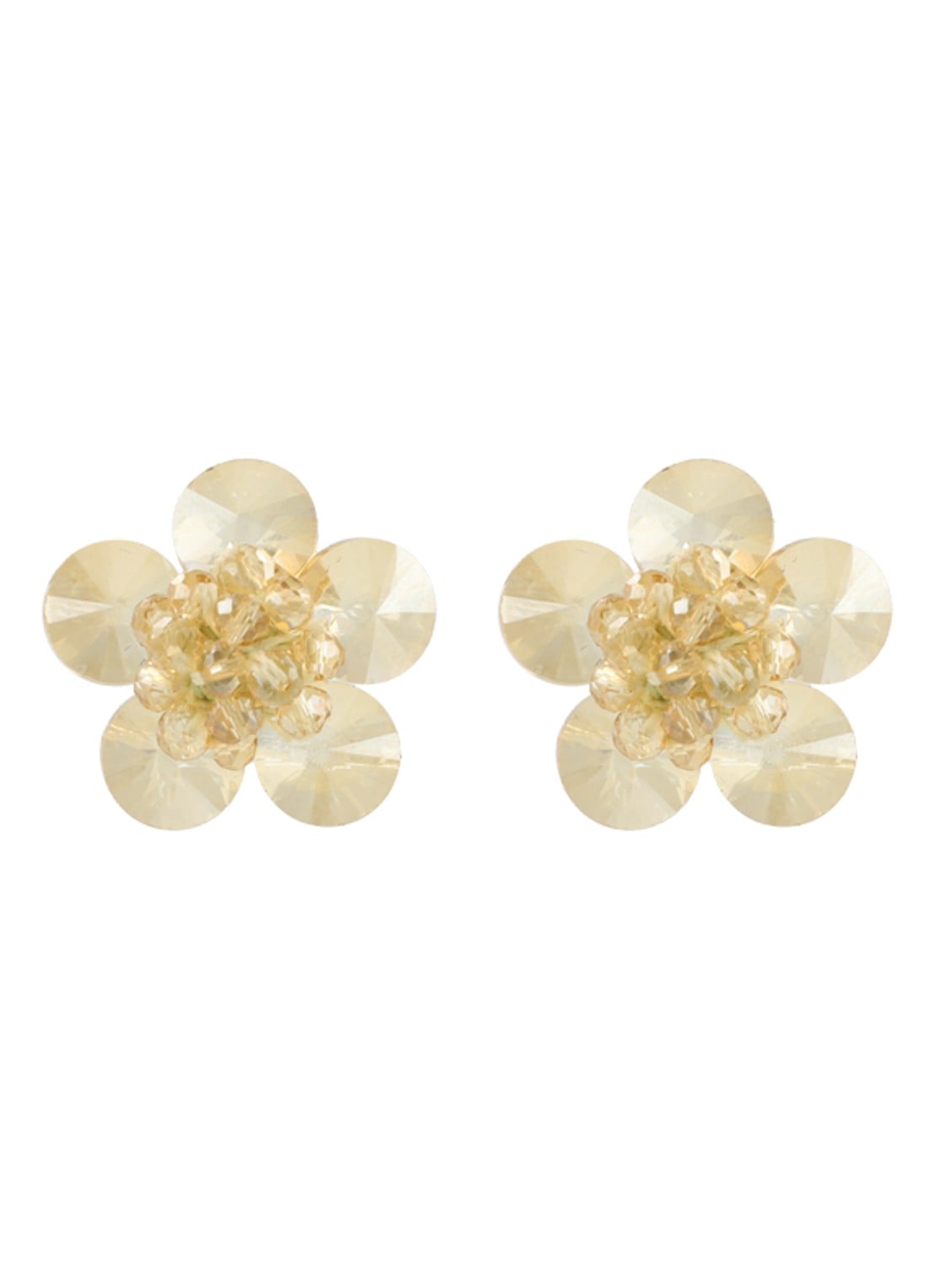 LOTT. gioielli Flower Stud Teuntje oorstekers - voorkant 2 beige