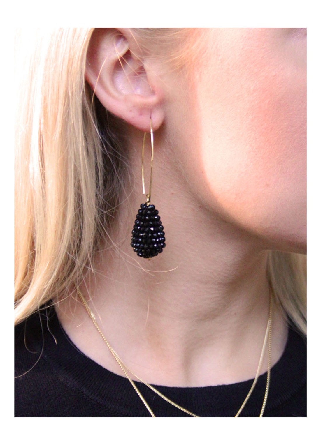 LOTT. gioielli Glassberry Cone S  oorhangers verguld - detail 3 zwart