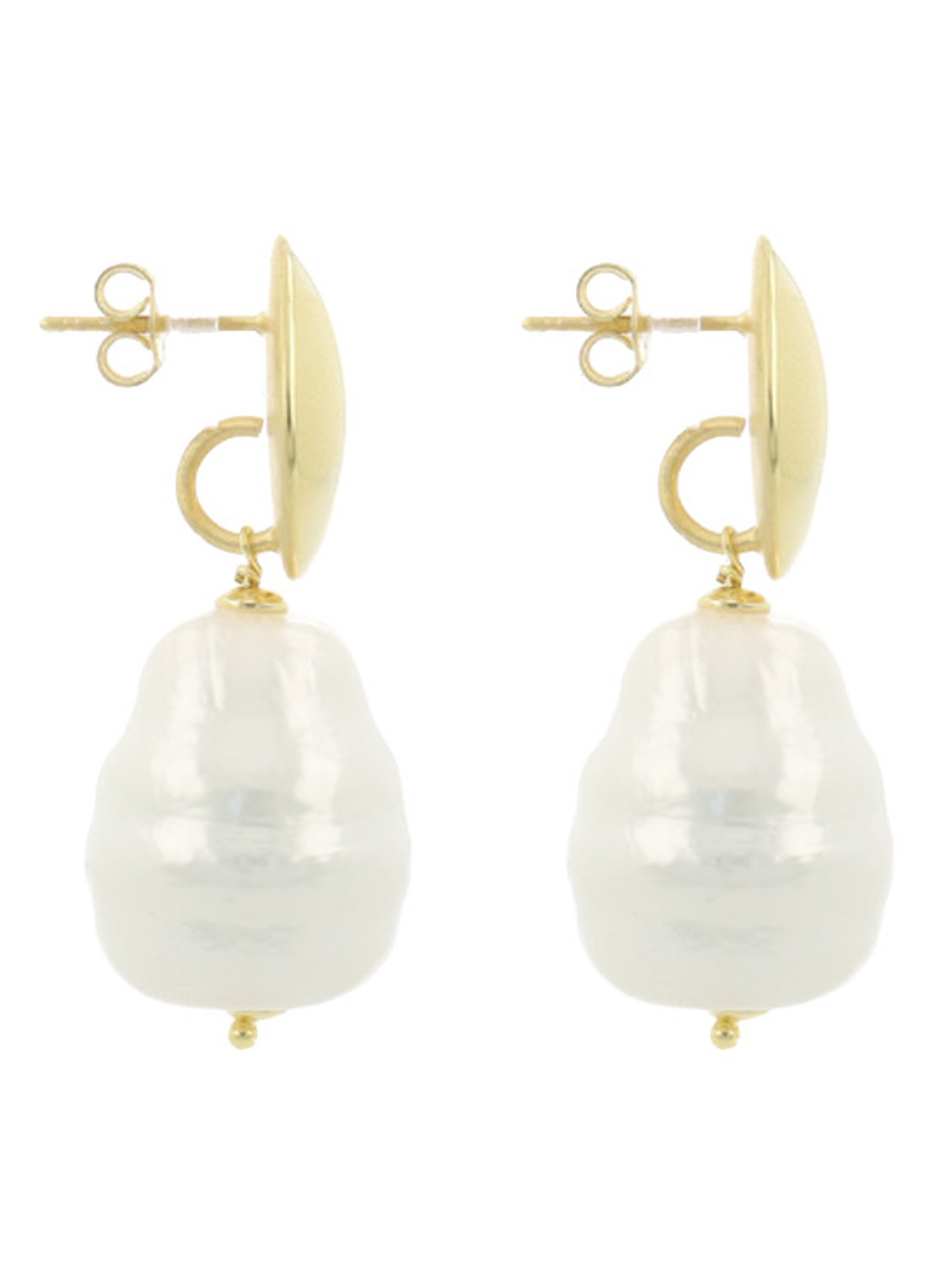 LOTT. gioielli Gold Pearl Mother Earth oorstekers verguld - detail 2 parelmoer