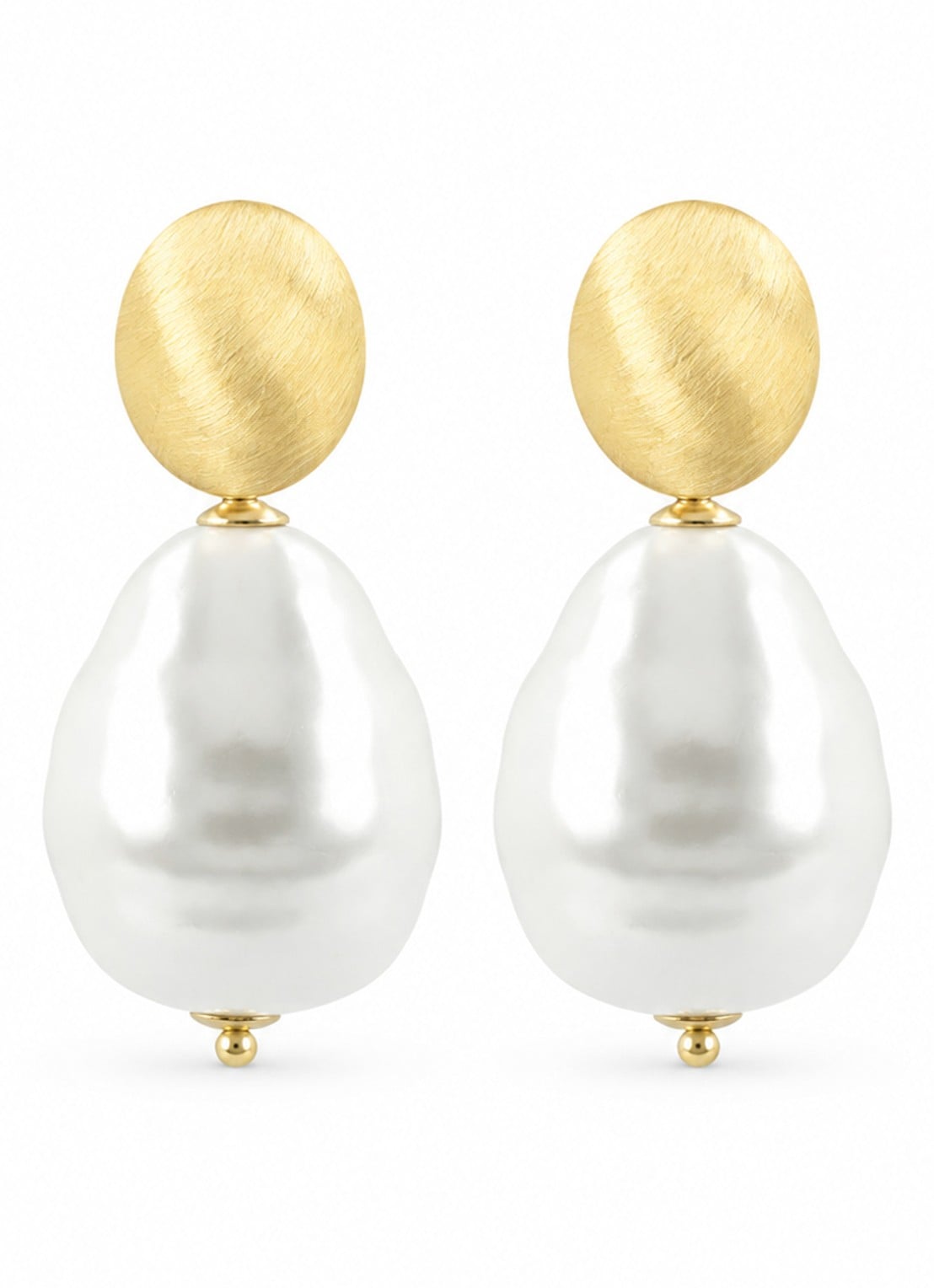 LOTT. gioielli Gold Pearl Mother Earth oorstekers verguld - voorkant parelmoer