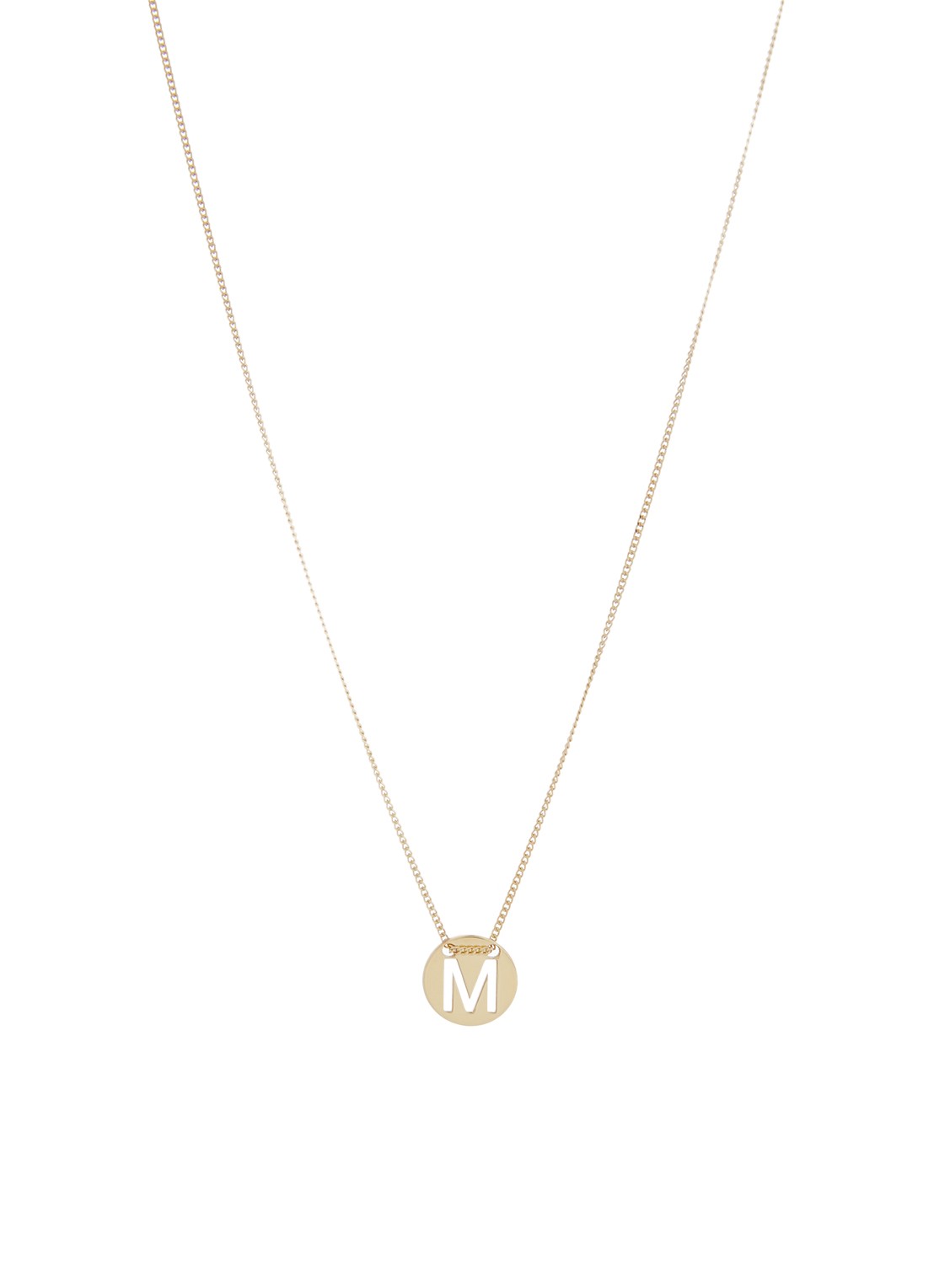 LOTT. gioielli Initial ketting M verguld - voorkant goud