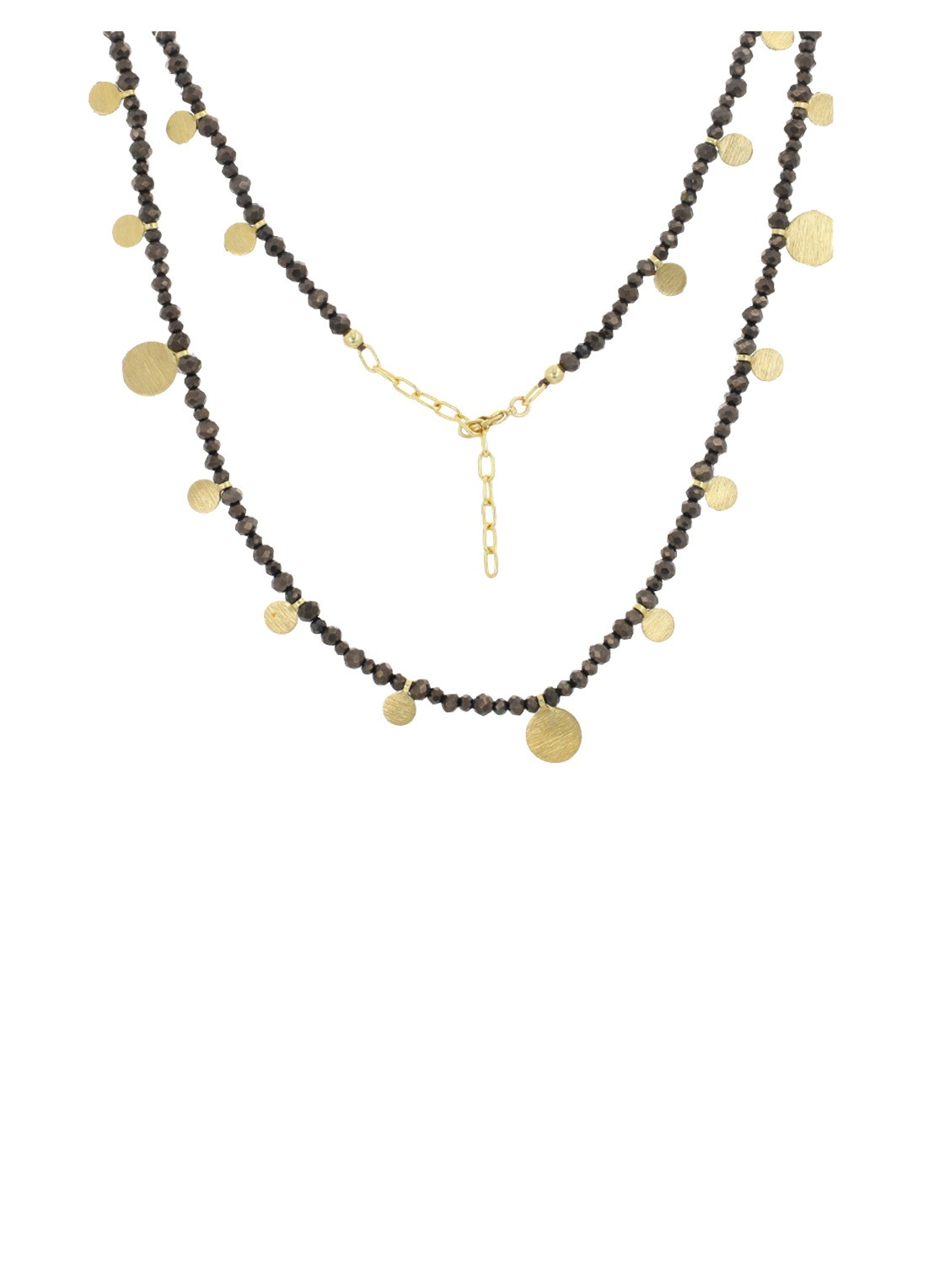 LOTT. gioielli Maisie ketting met hangers - voorkant 2 bruin