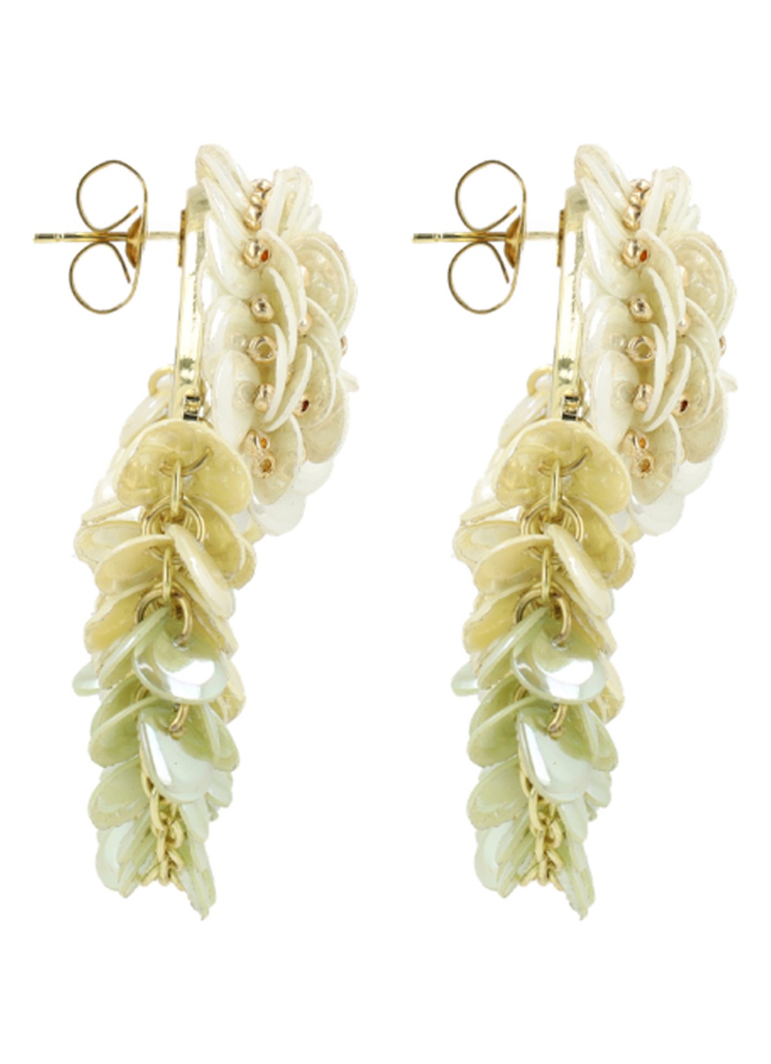 LOTT. gioielli Melody oorstekers met pailletten - detail lichtgroen