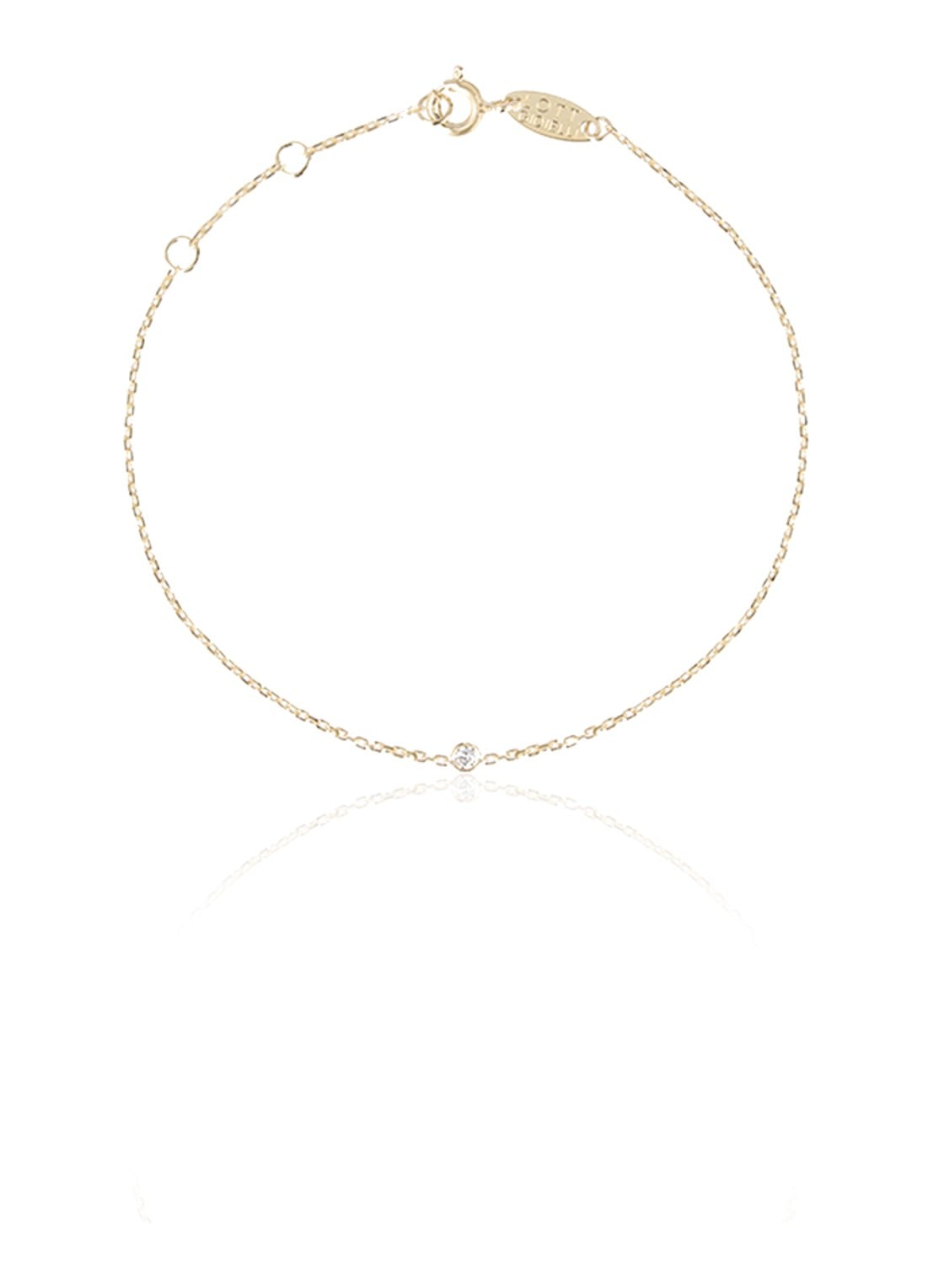 LOTT. gioielli One Diamond armband verguld - voorkant goud
