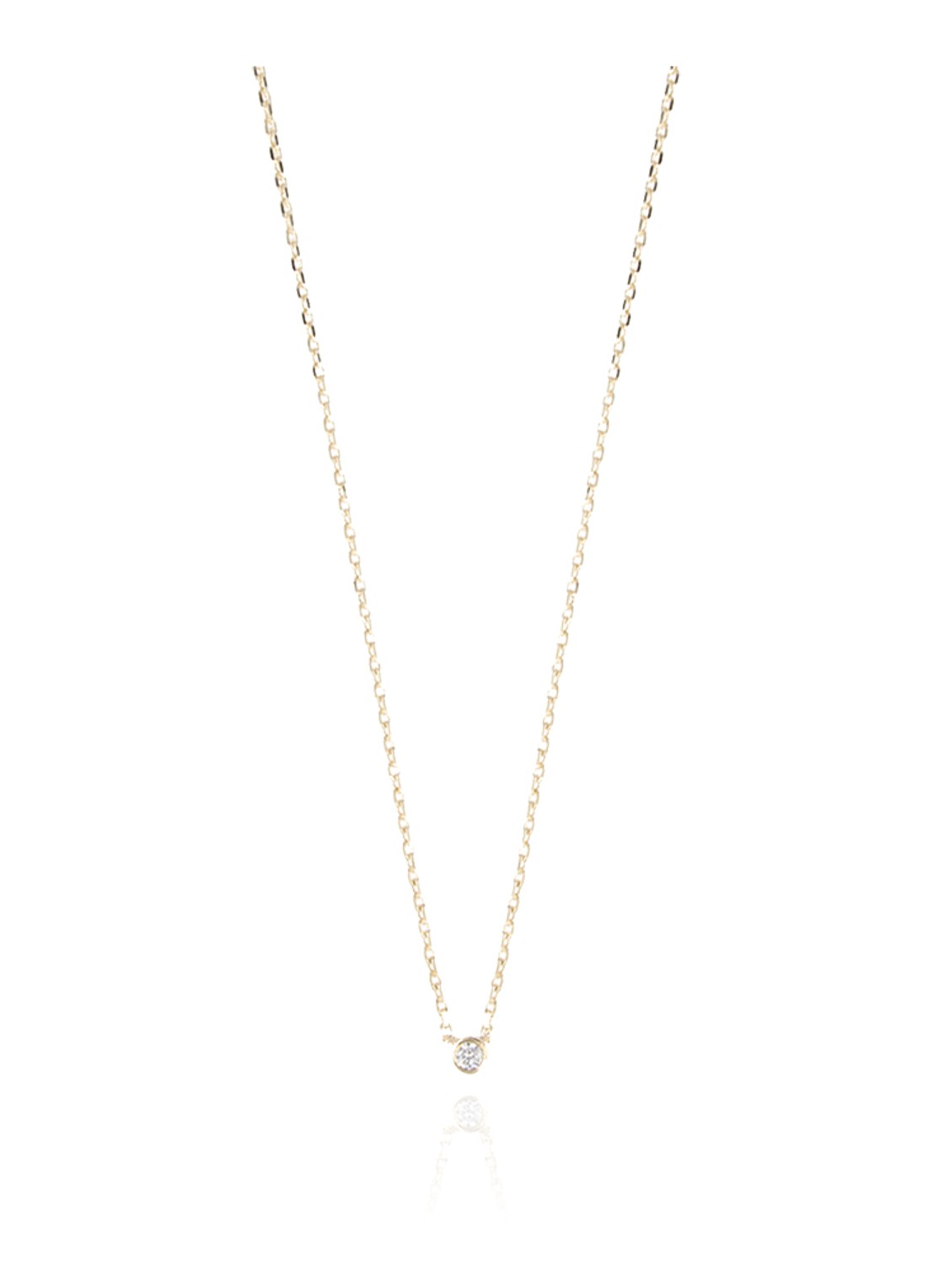 LOTT. gioielli One Diamond ketting verguld  - voorkant 2 goud