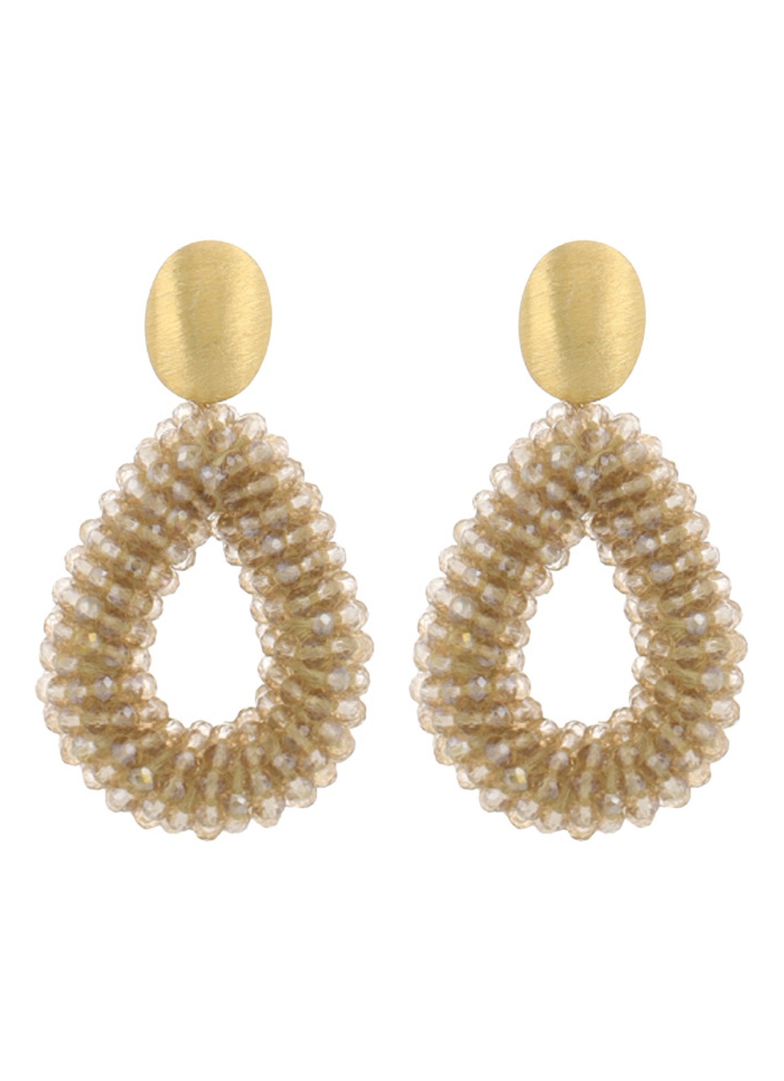 LOTT. gioielli Oorstekers verguld  - voorkant beige