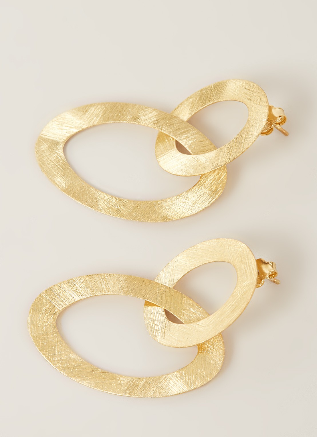 LOTT. gioielli Open Oval oorstekers verguld - detail goud