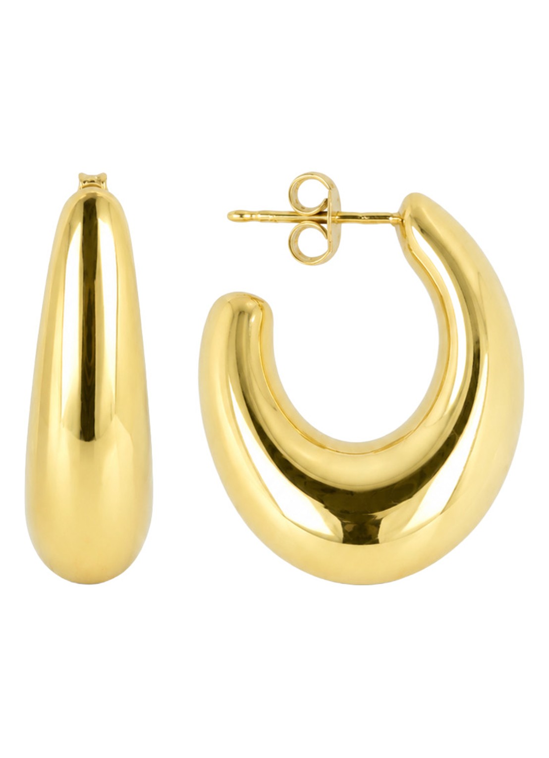 LOTT. gioielli Oval Creole Deluxe oorstekers verguld  - voorkant goud