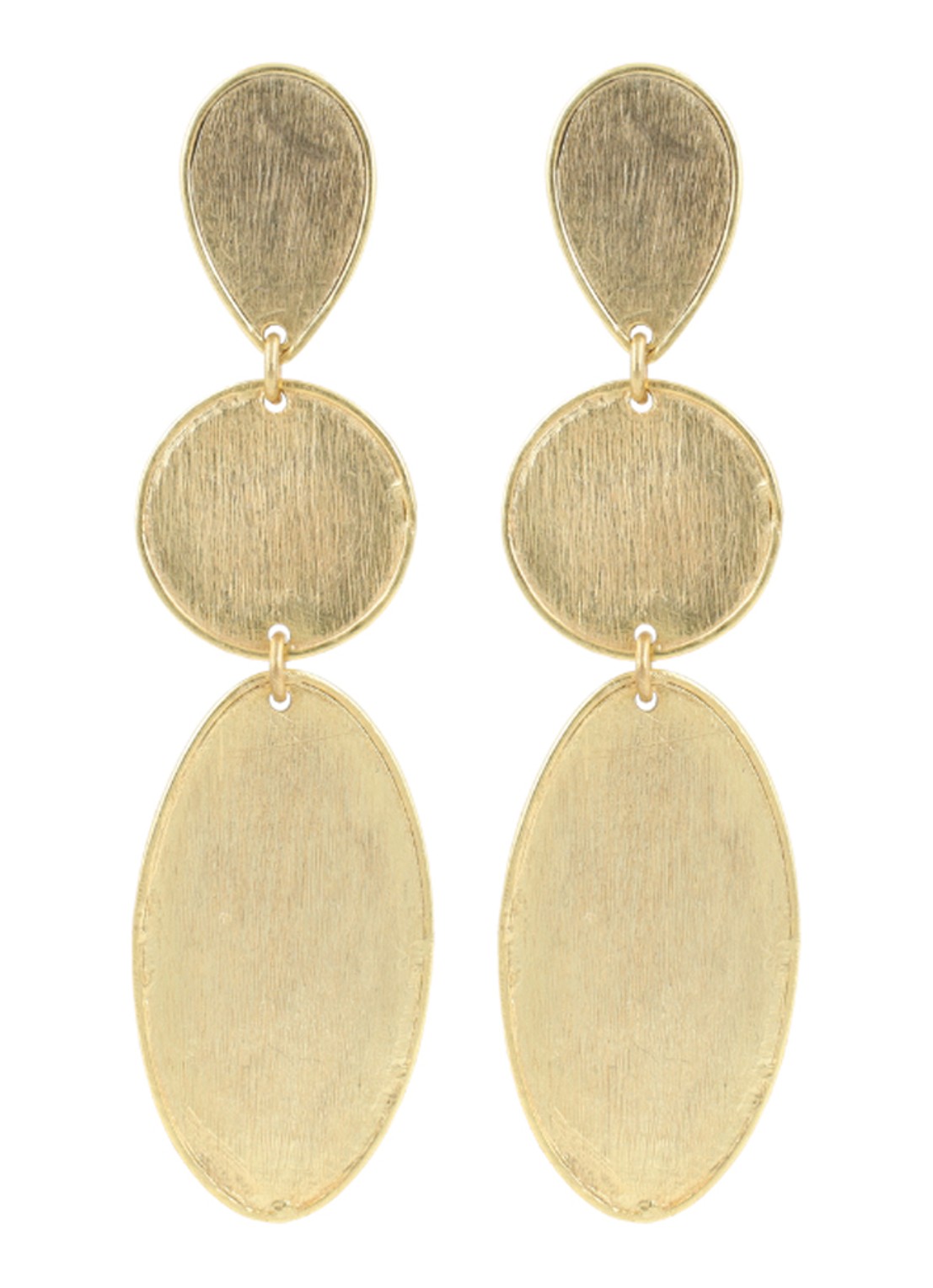 LOTT. gioielli Stone Shape Oval Triple oorstekers - voorkant goud