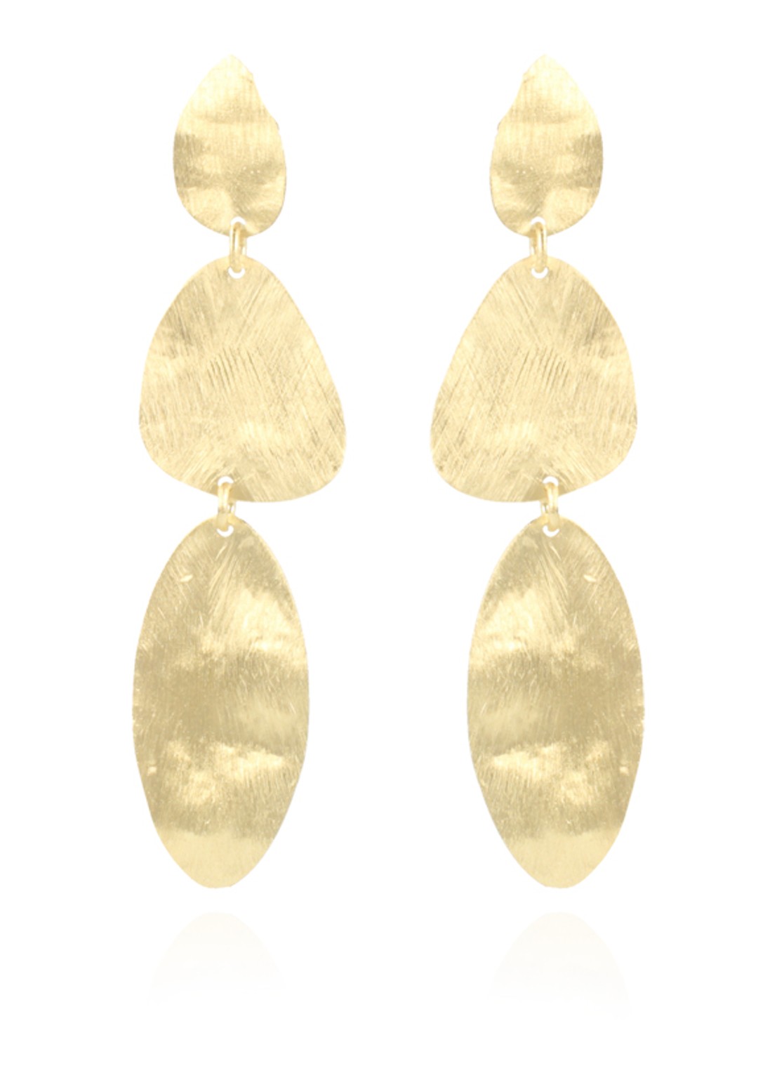 LOTT. gioielli Stone Shape Triple oorstekers verguld - voorkant 2 goud