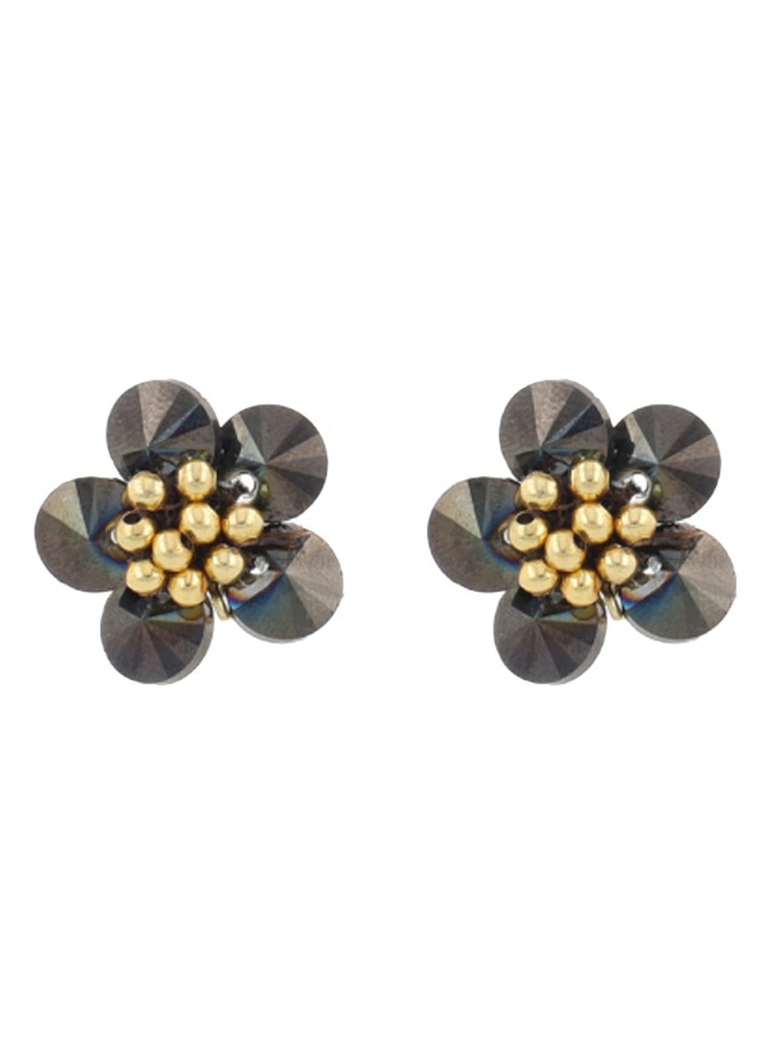 LOTT. gioielli Teuntje oorstekers verguld  - voorkant bruin
