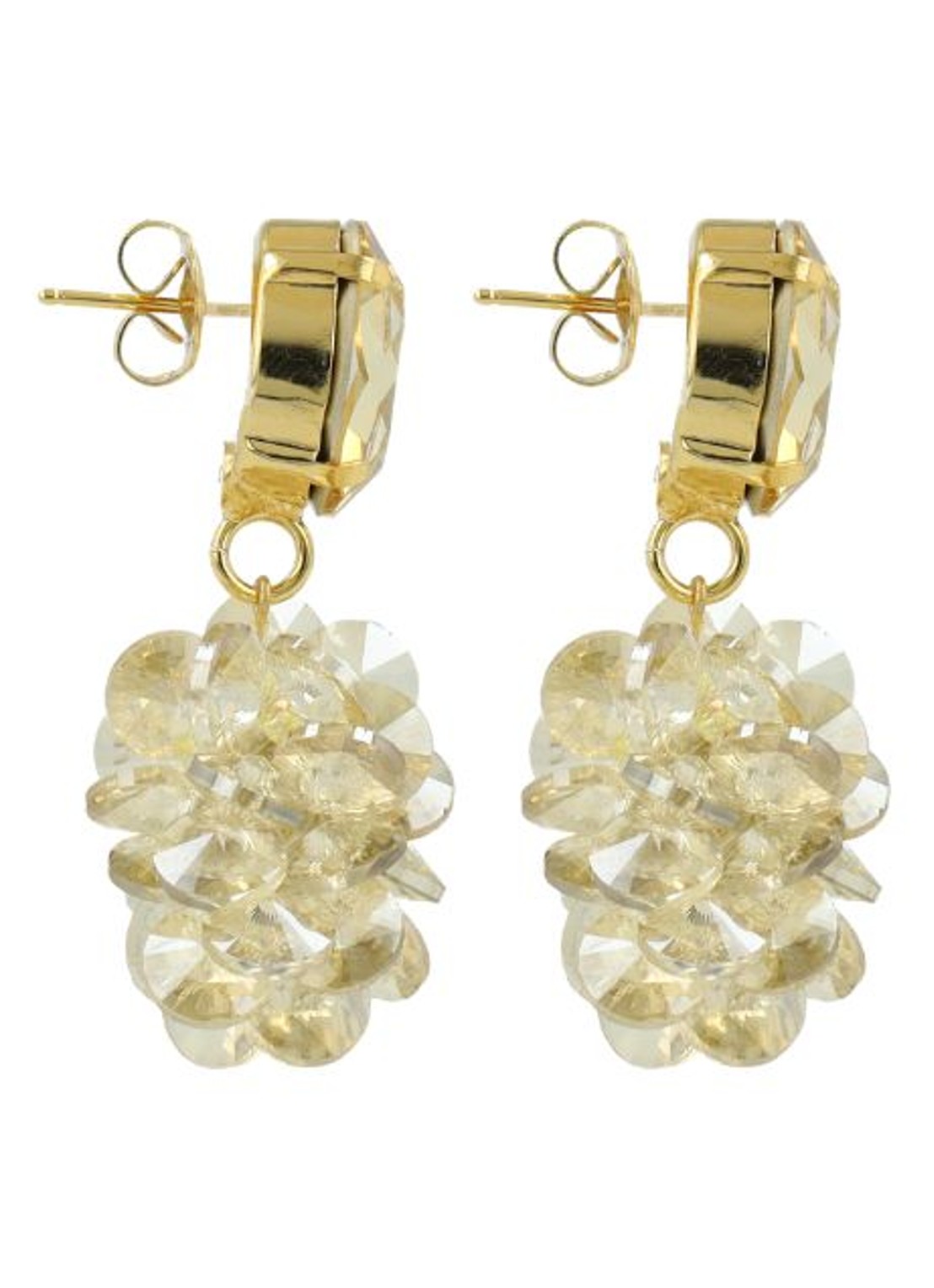 LOTT. gioielli Thick Oval Crystal Sequins Sam oorstekers - detail 3 beige