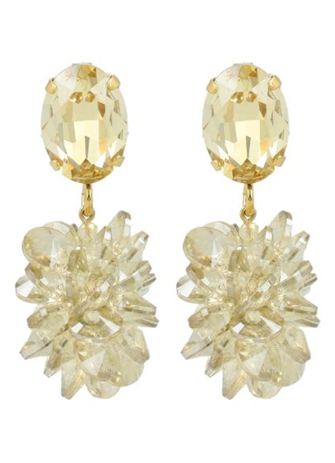 LOTT. gioielli Thick Oval Crystal Sequins Sam oorstekers - voorkant beige