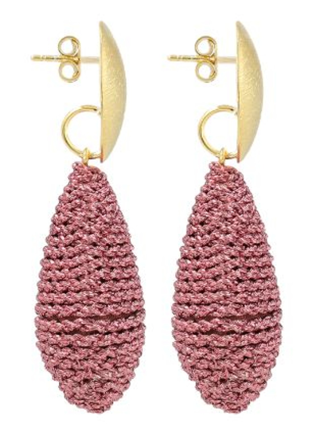 LOTT. gioielli Threated Teardrop L Bea oorstekers verguld - detail oudroze