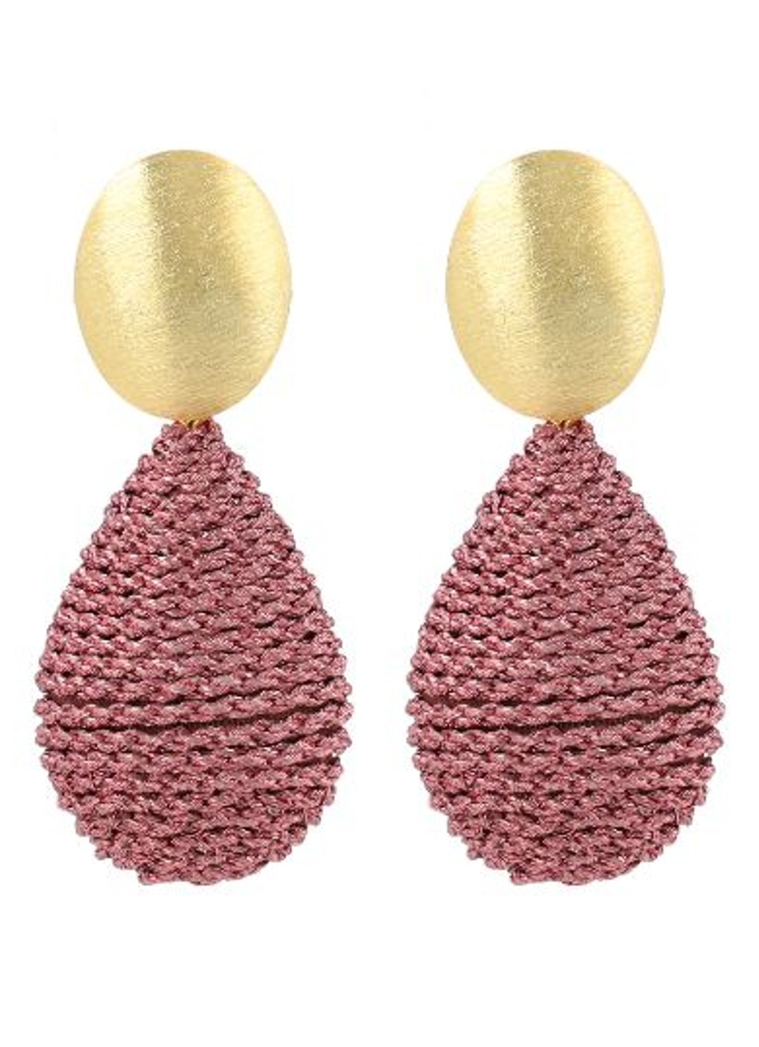 LOTT. gioielli Threated Teardrop L Bea oorstekers verguld - voorkant 2 oudroze