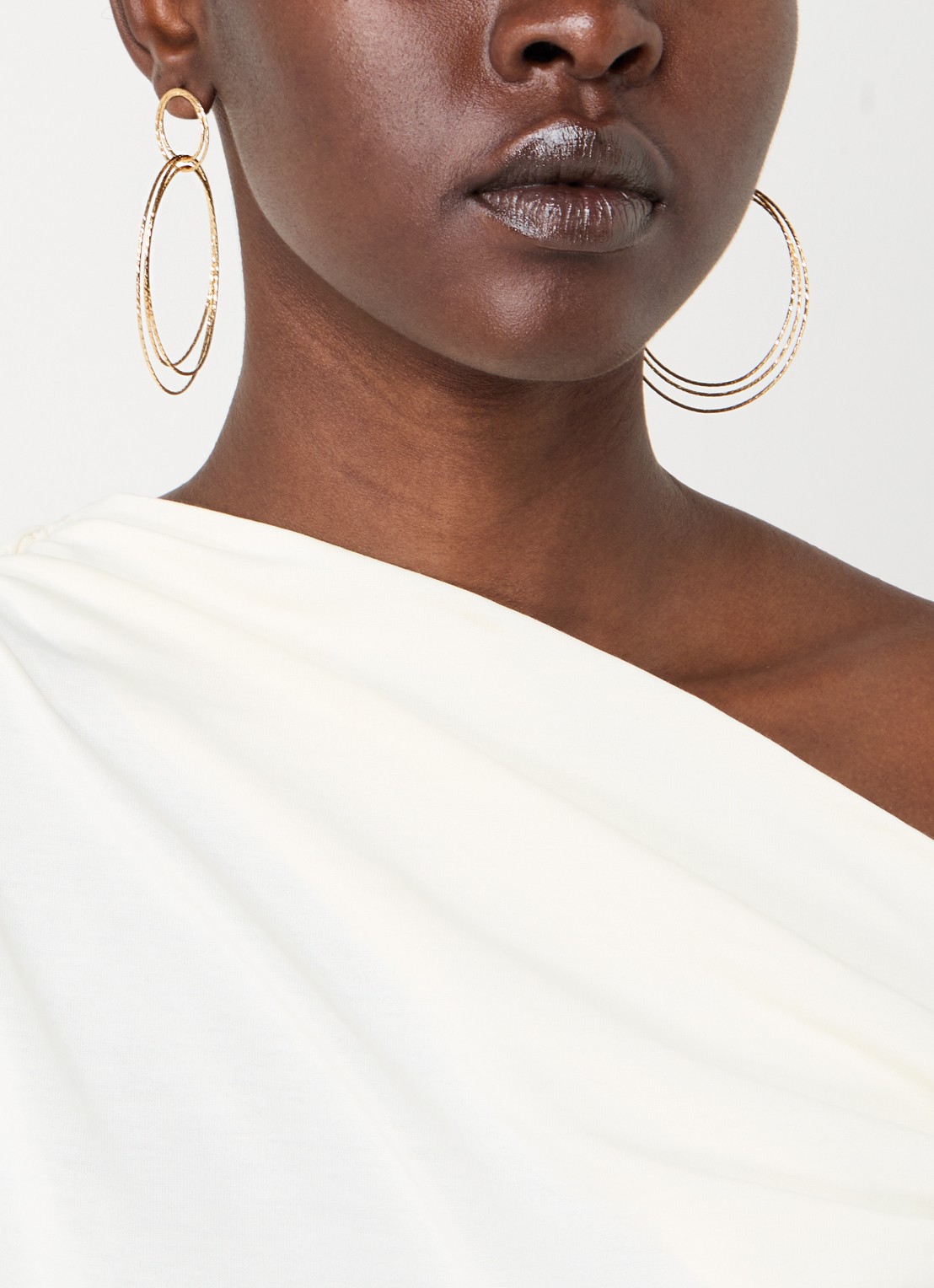 LOTT. gioielli Triple Hoops XL oorstekers verguld - voorkant 3 goud
