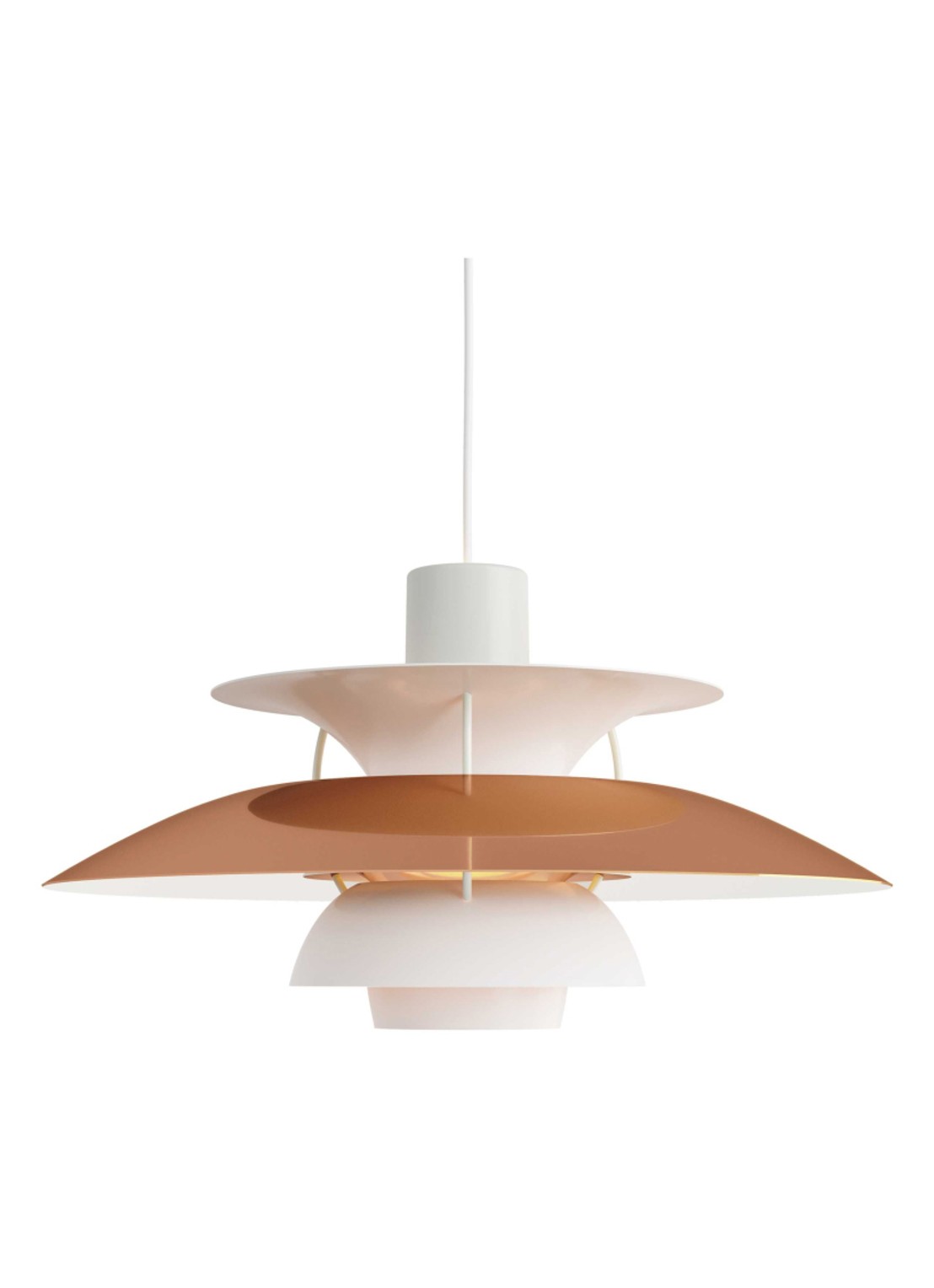 Louis Poulsen PH 5 hanglamp Ø 50 cm - voorkant oranje