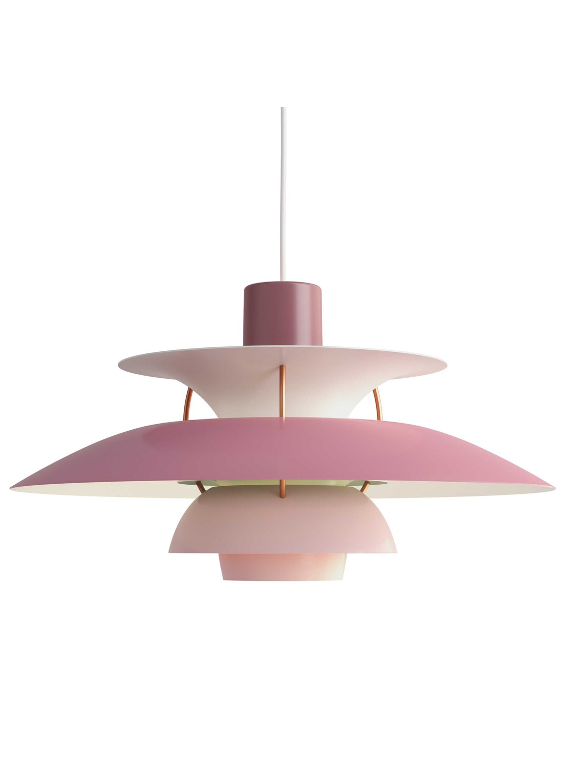 Louis Poulsen PH 5 hanglamp Ø50 cm - voorkant roze