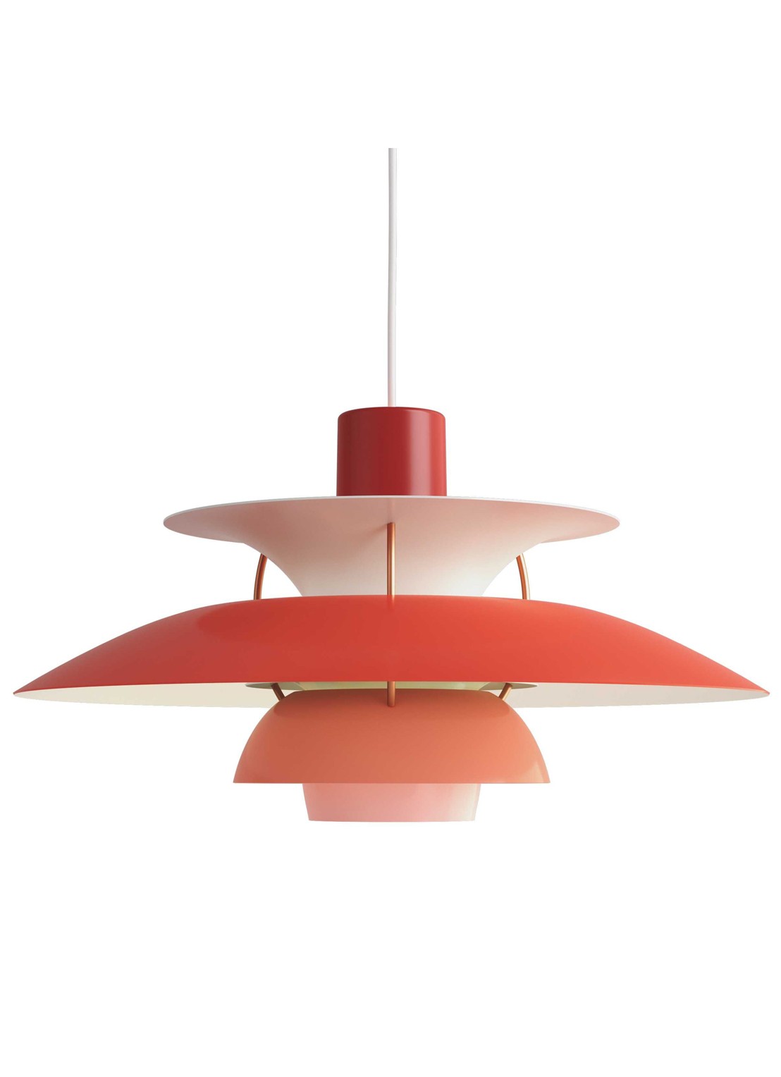 Louis Poulsen PH 5 hanglamp Ø50 cm - voorkant rood
