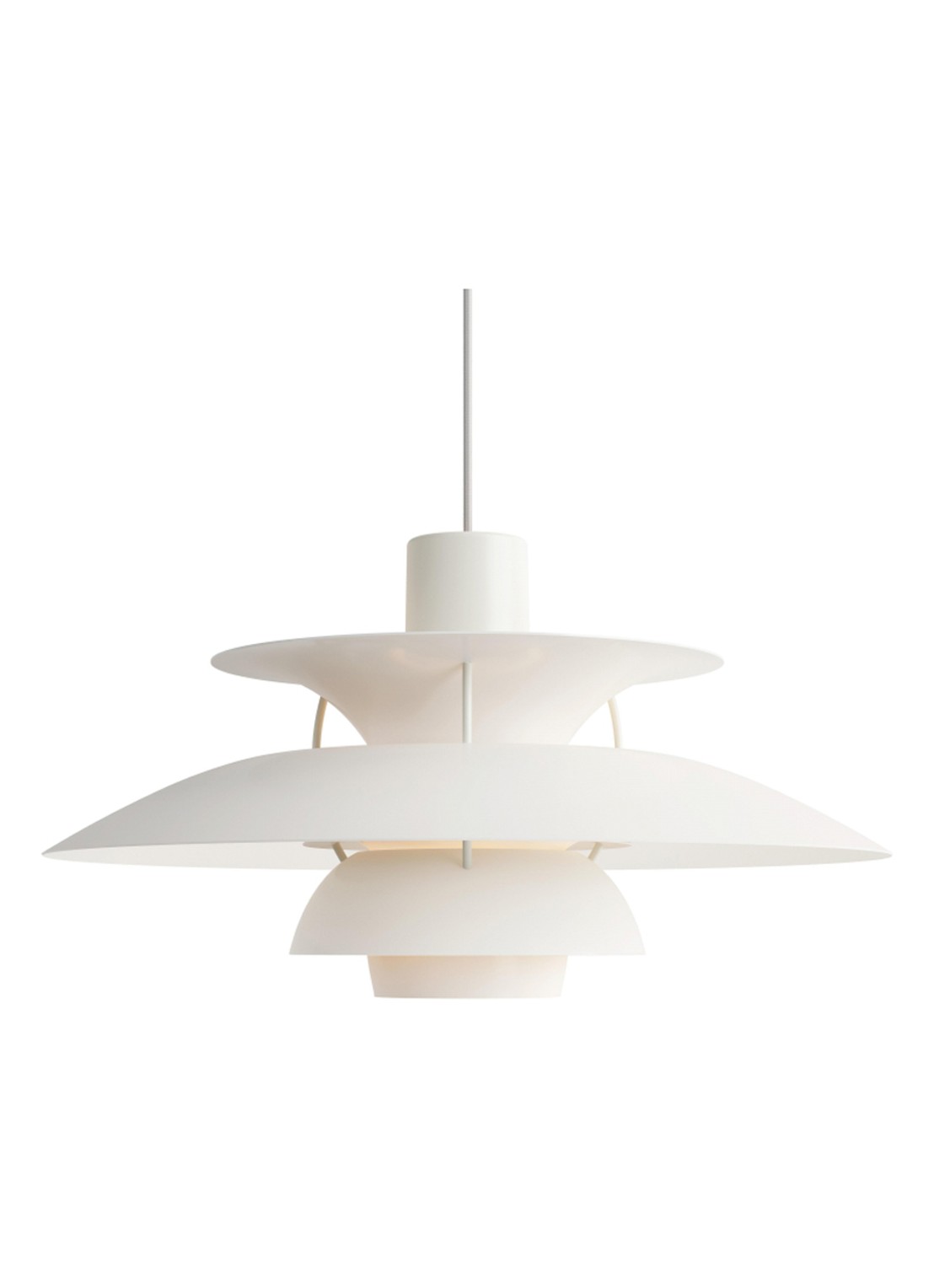 Louis Poulsen PH 5 hanglamp Ø50 cm - voorkant gebroken wit