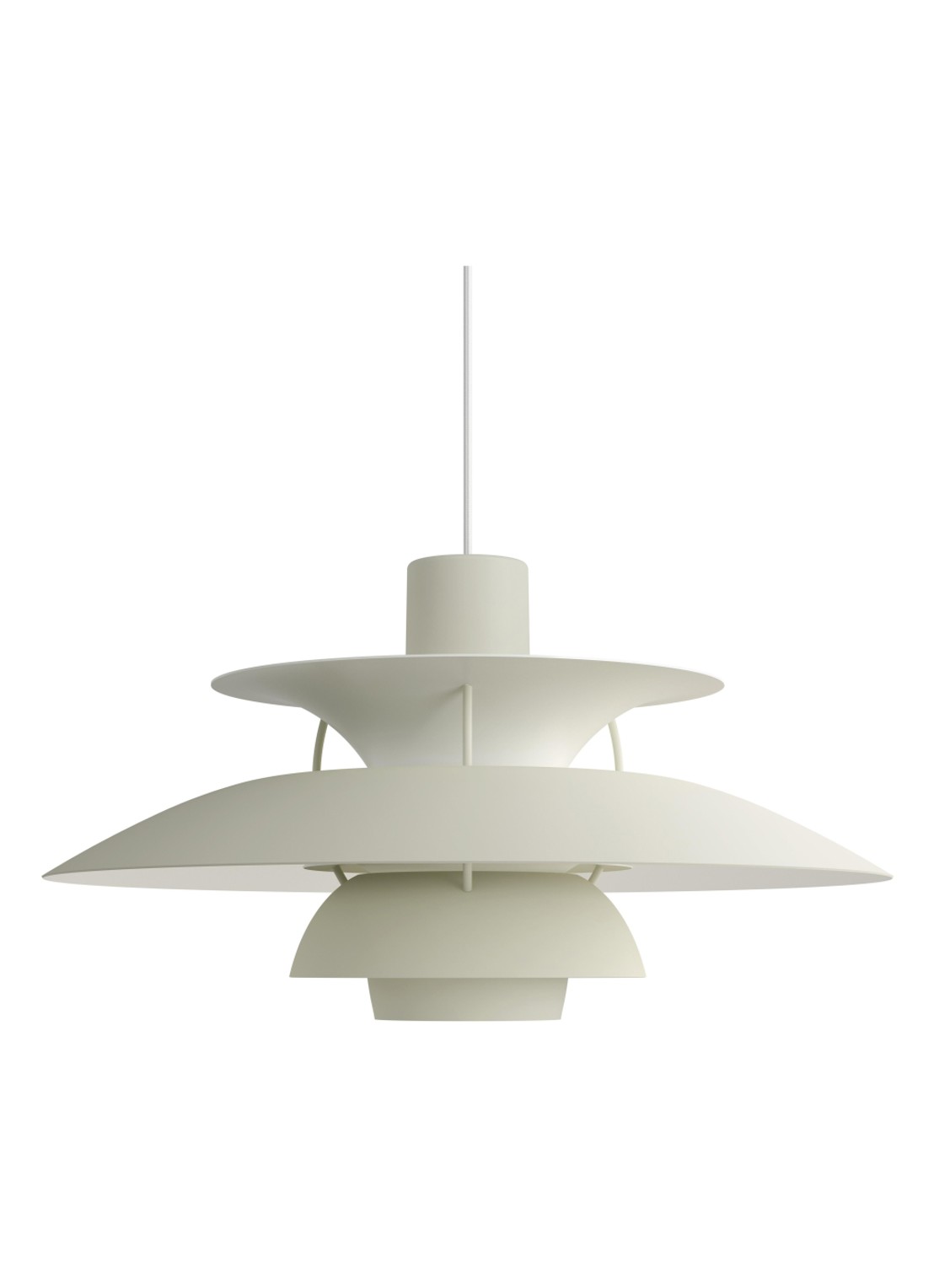 Louis Poulsen PH 5 hanglamp 50 cm - voorkant beige