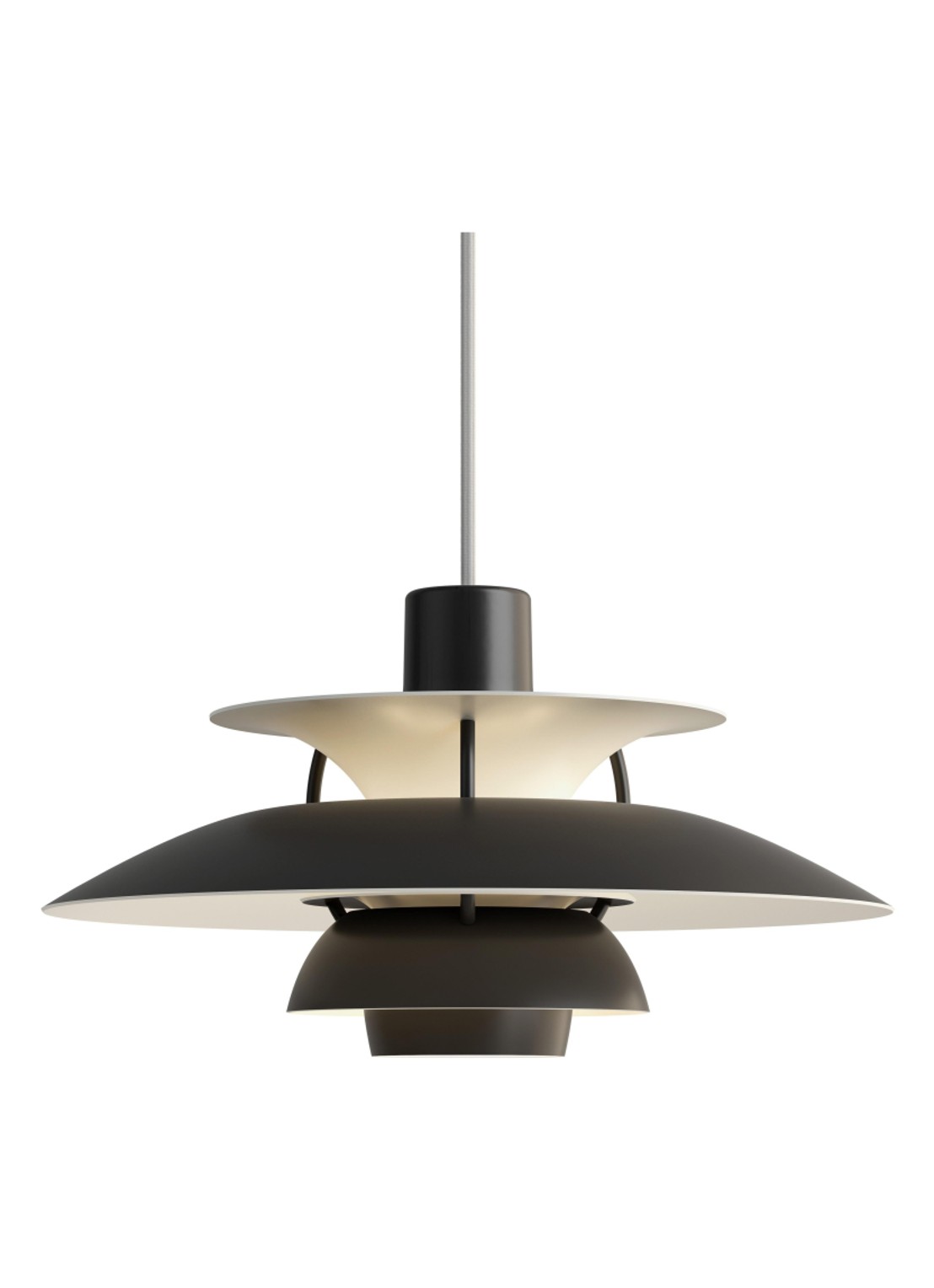 Louis Poulsen PH 5 Mini hanglamp Ø30 cm - voorkant zwart