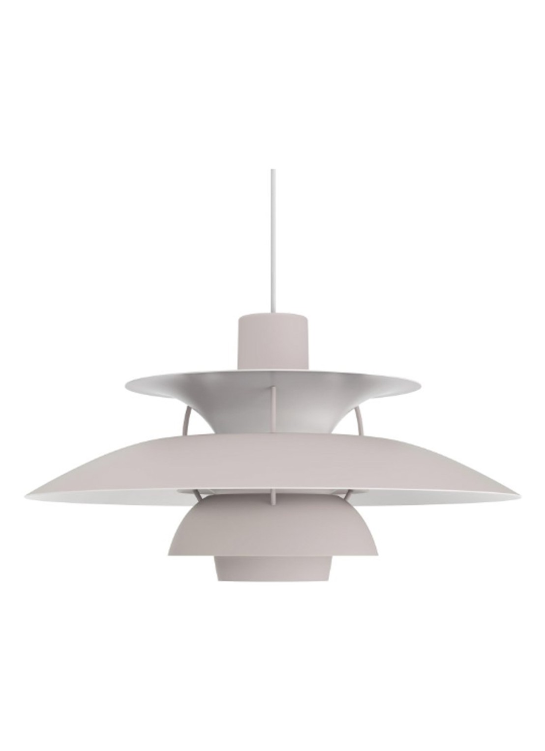 Louis Poulsen PH 5 Pastels hanglamp Ø50 cm - voorkant grijs
